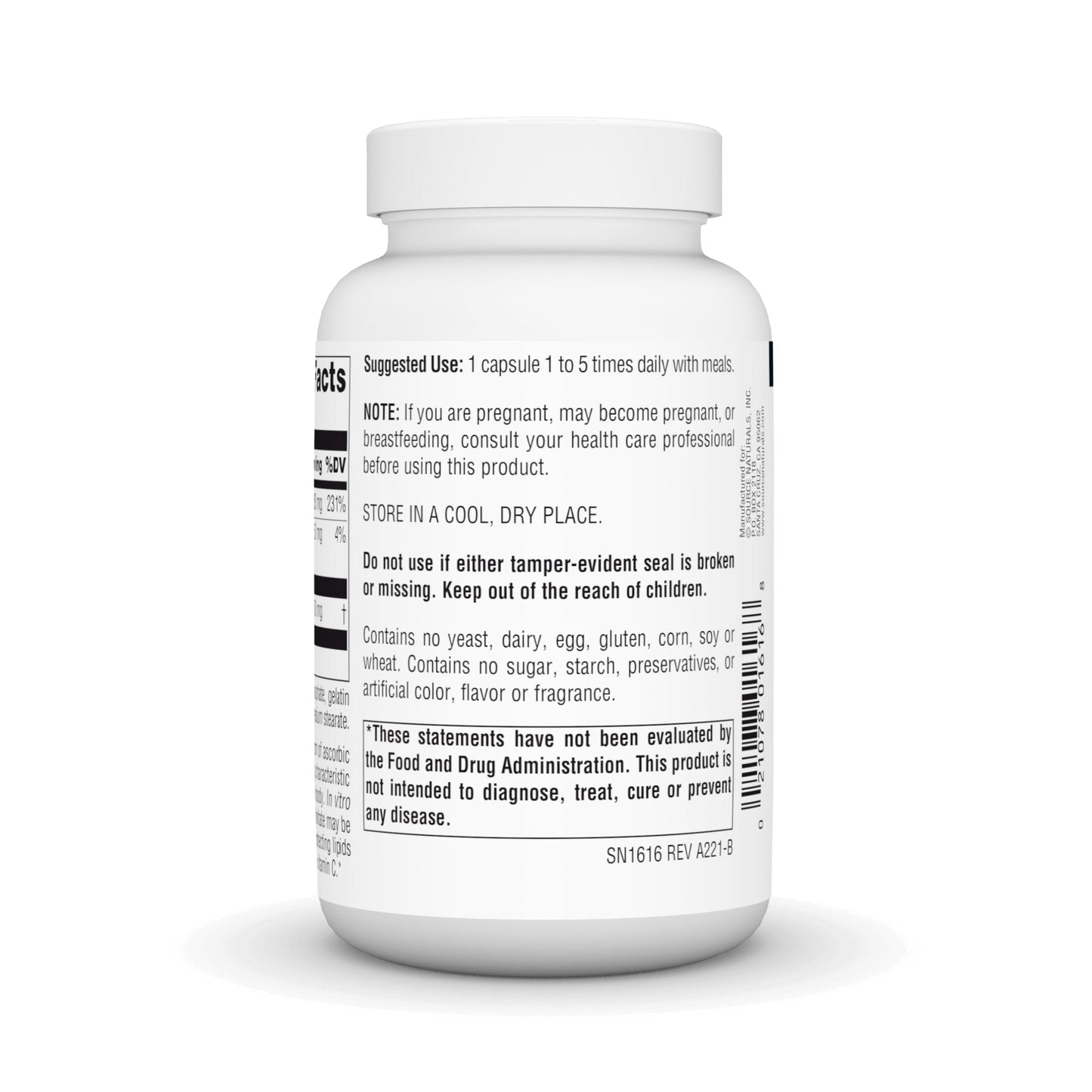 Source Naturals Ascorbyl Palmitate 500mg Capsule, 90 Capsules