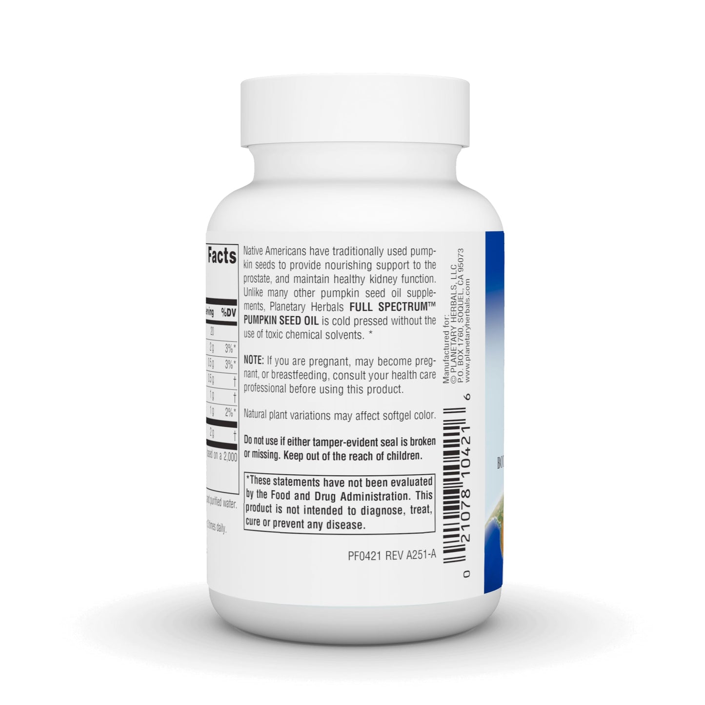 Planetary Herbals Pumpkin Seed Oil Softgels 45