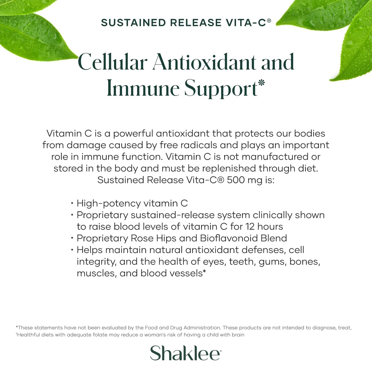 Shaklee Sustained Release Vita-C 500mg Tablet, 180 Tablets
