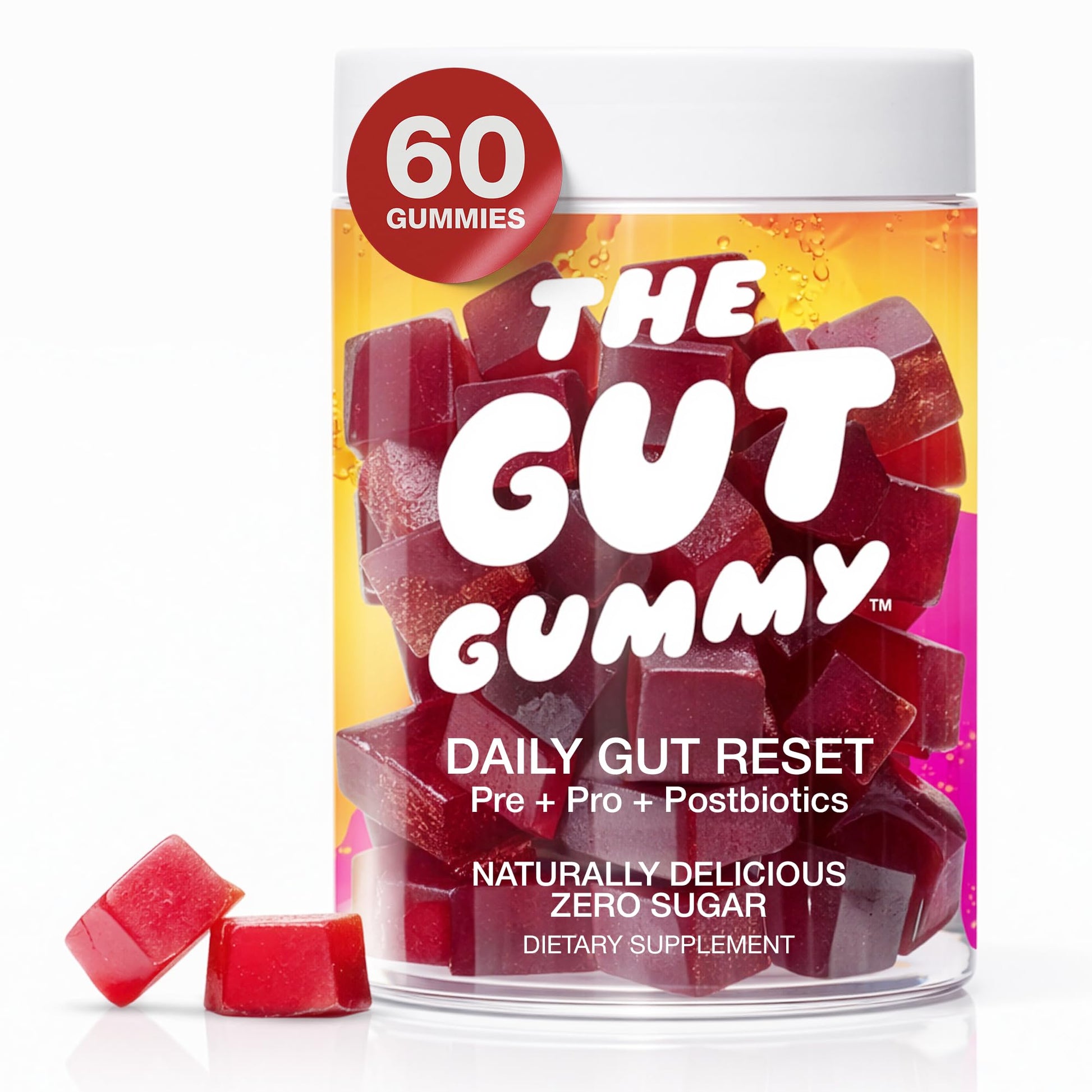 The Gut Gummy Bloating Relief Prebiotics Probiotics Postbiotics Cherry Gummy 1