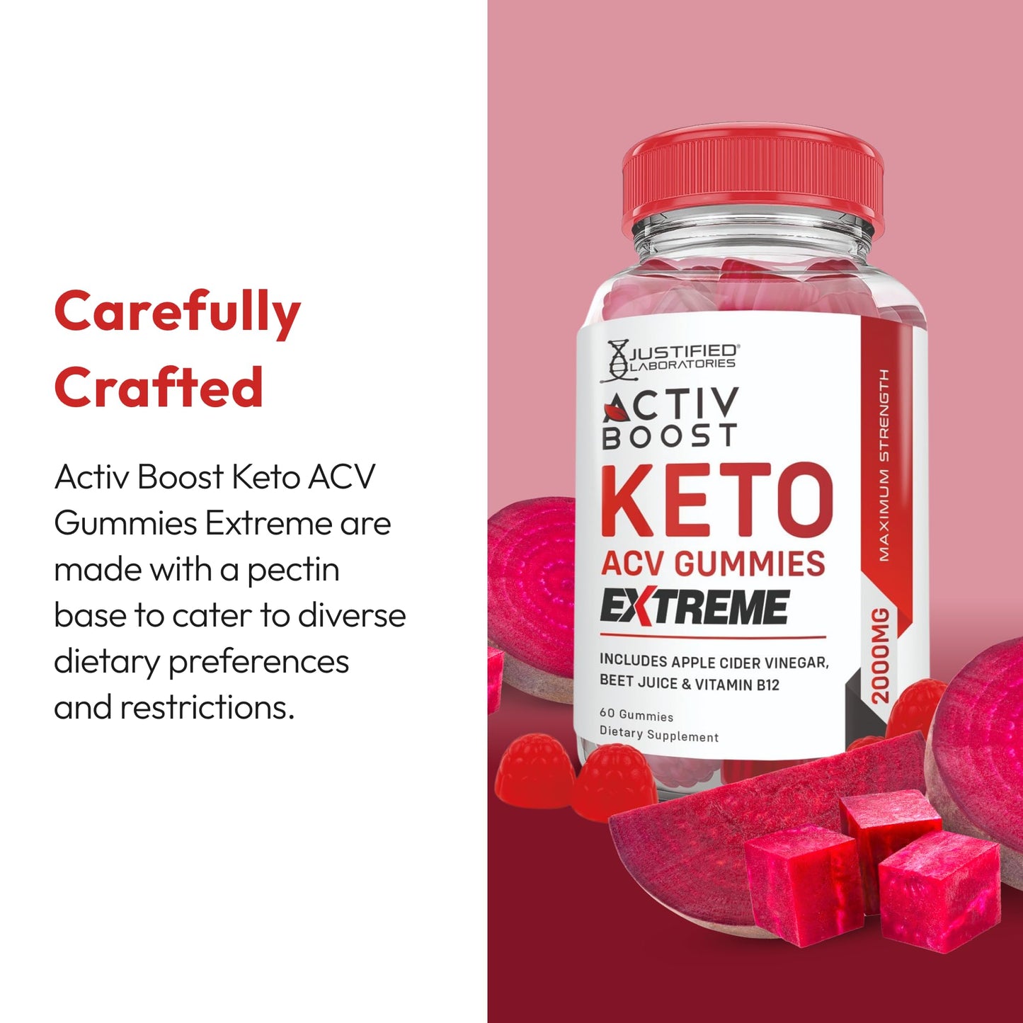 Justified Laboratories Activ Boost Keto ACV Gummies Extreme 300 Gummies