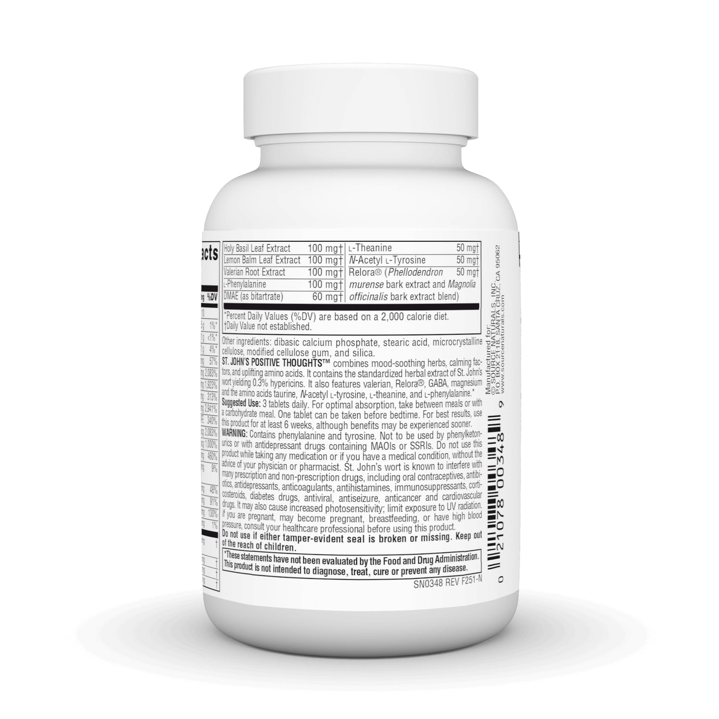 Source Naturals St. John's Positive Thoughts, 45 Tablets