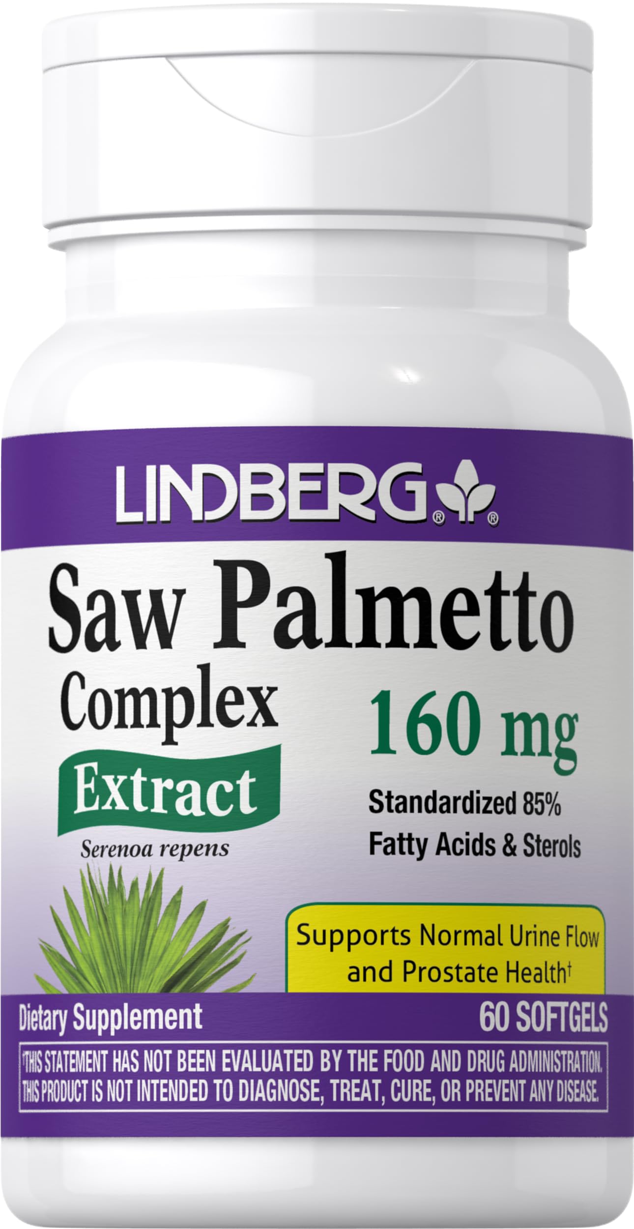 Lindberg Saw Palmetto Extract 160 mg Softgels, 60-Count