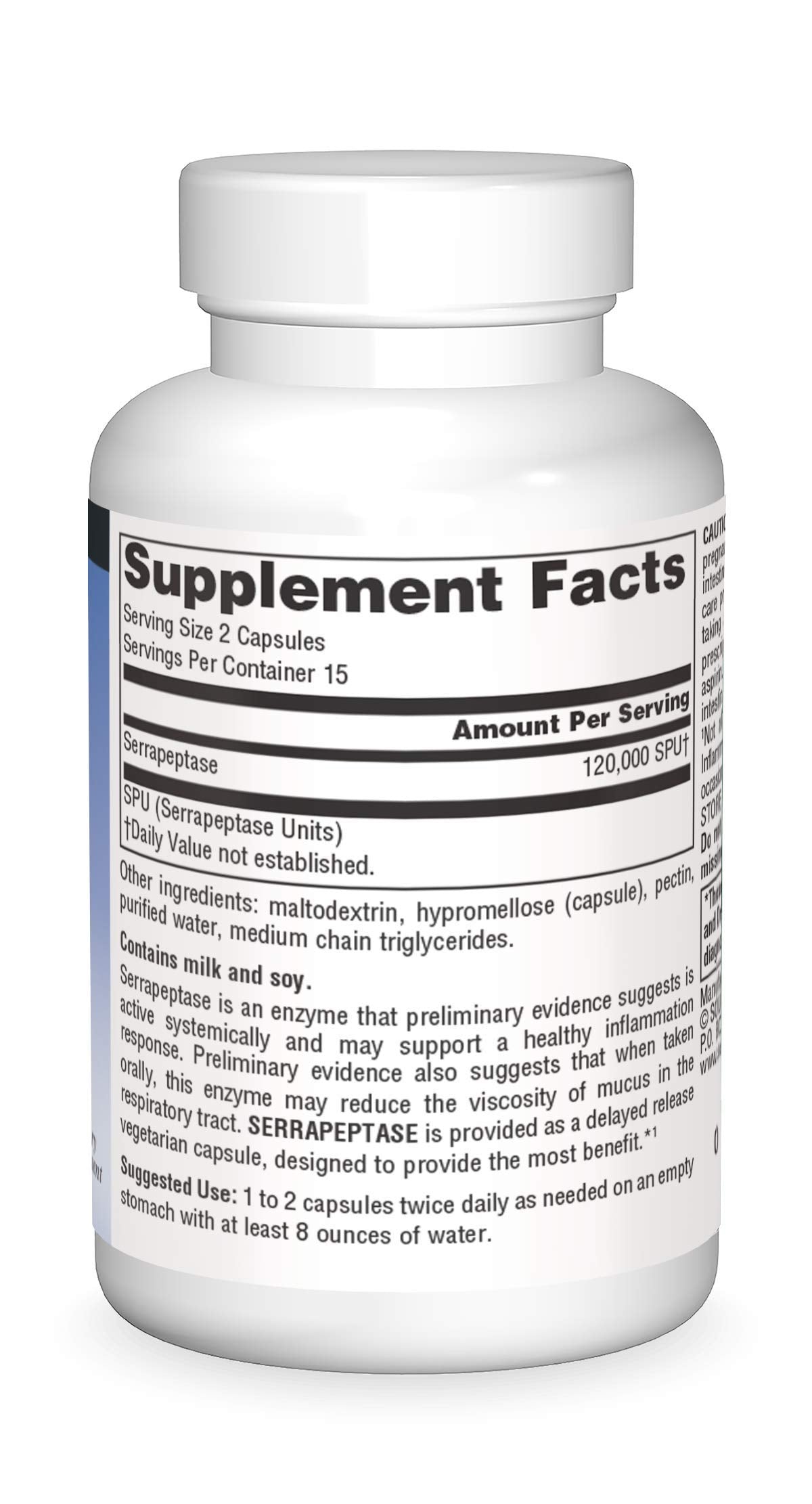 Source Naturals Serrapeptase Whole Body Systemic Vegetarian and Delayed Release Enzyme Capsules 30 Count