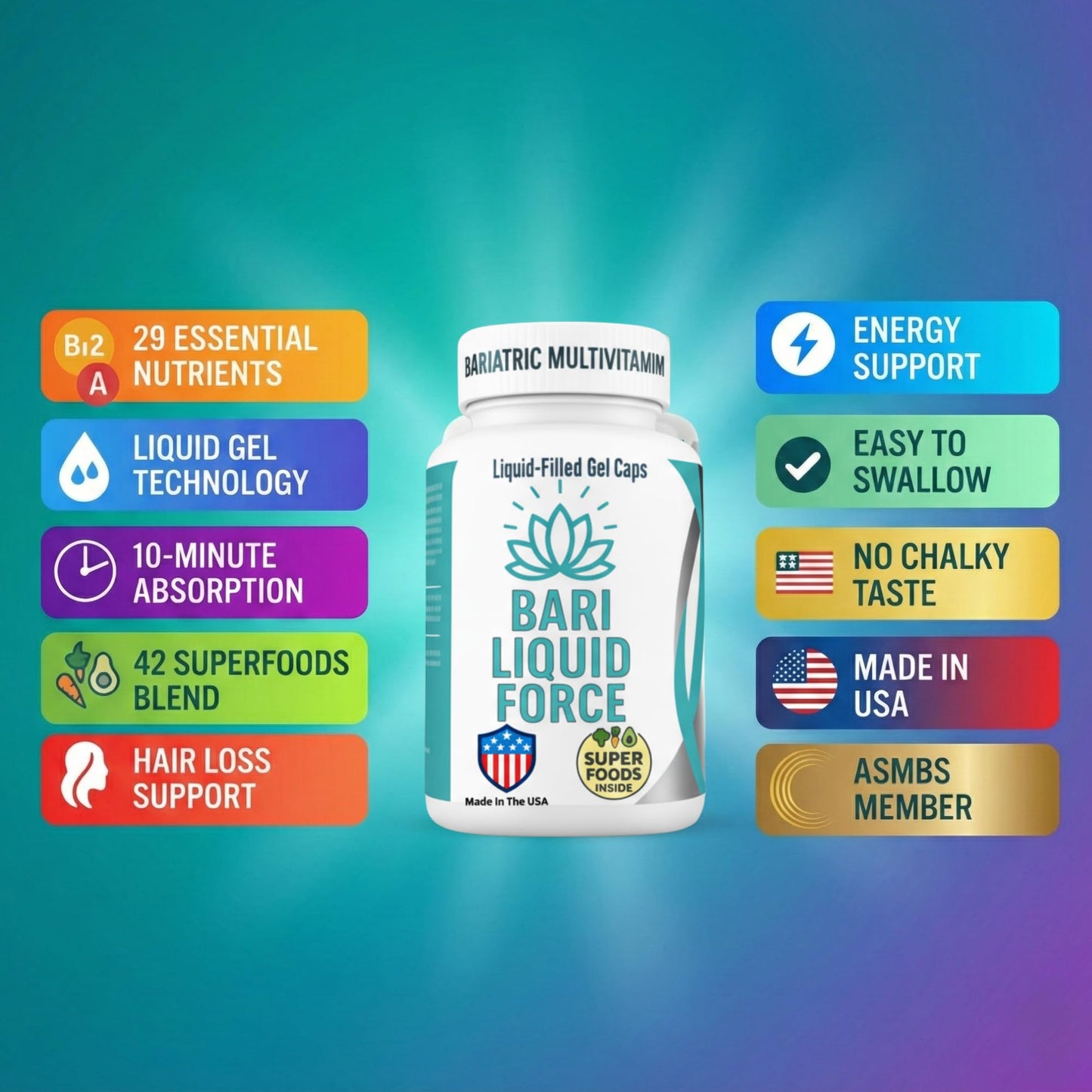 Universal Body Labs Bariatric Liquid Force Vitamin Softgel 2-Count