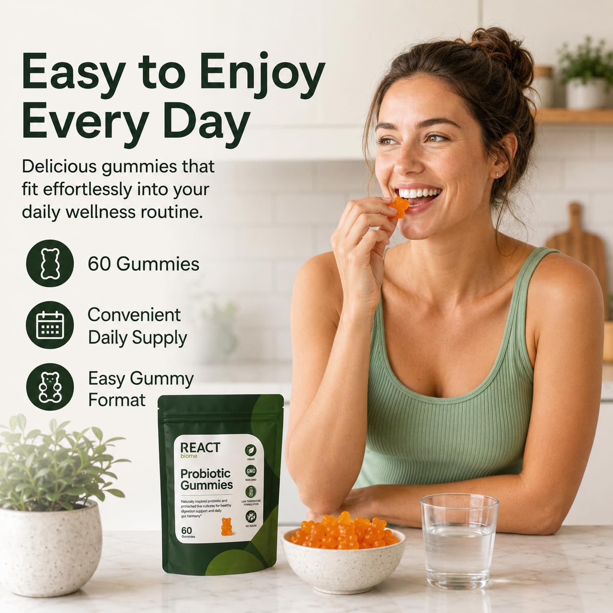 xsaucy React Biome Estrobolome Gummies, 60 Count