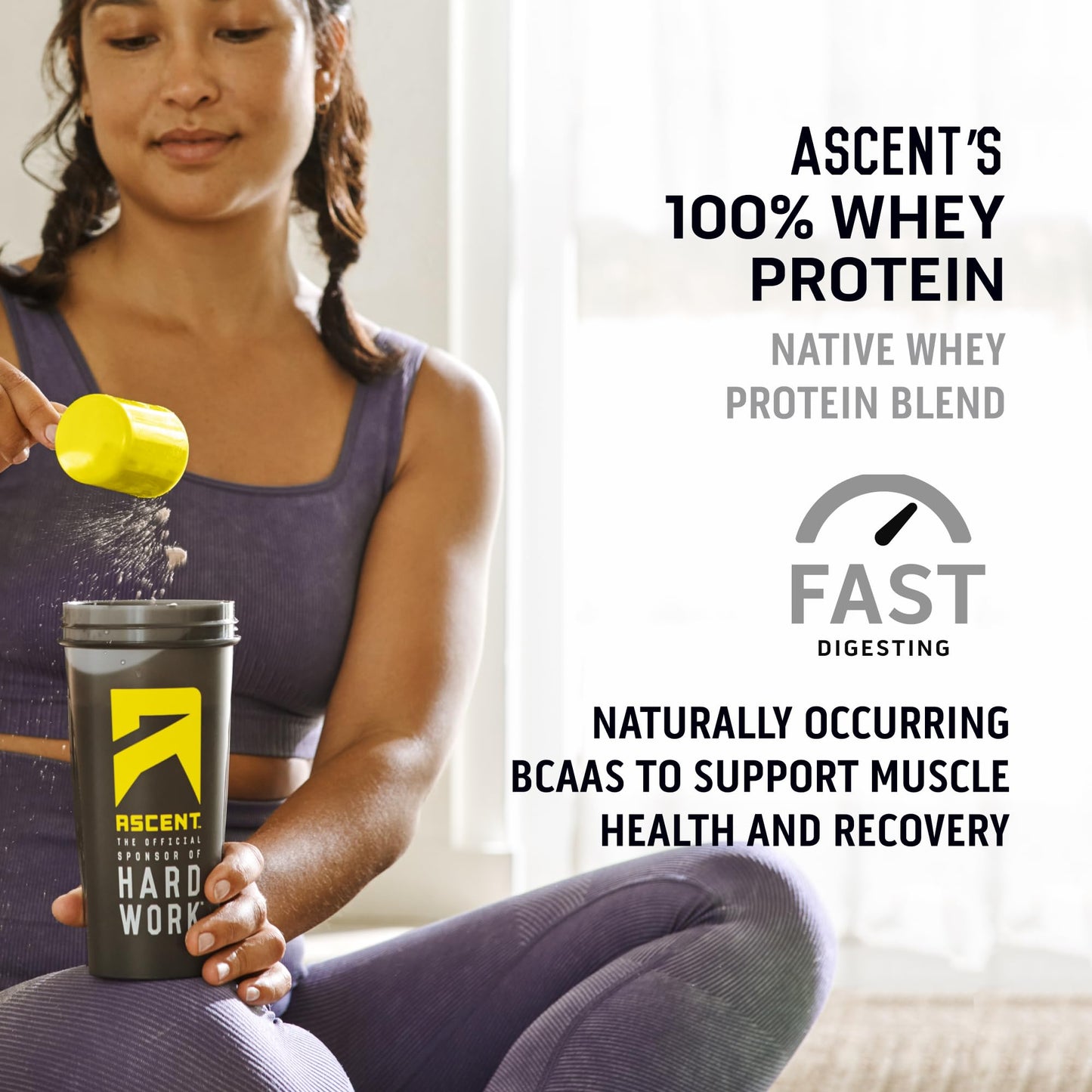 Ascent 100% Whey Protein Powder, 1.7 lb