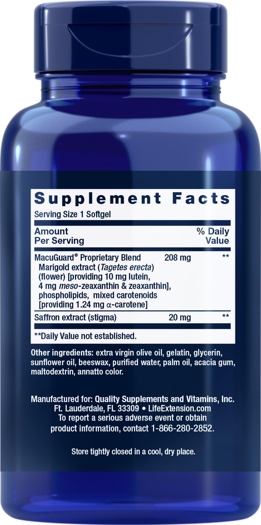 Life Extension MacuGuard Ocular Support with Saffron Softgels 100