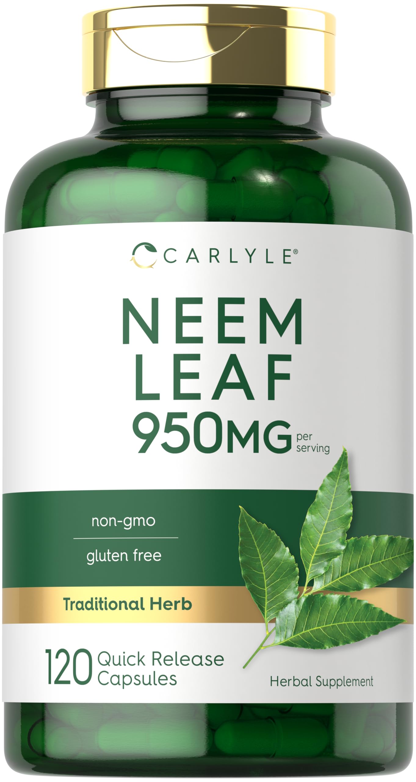 Carlyle Neem Leaf 950mg Capsules, 120 Count
