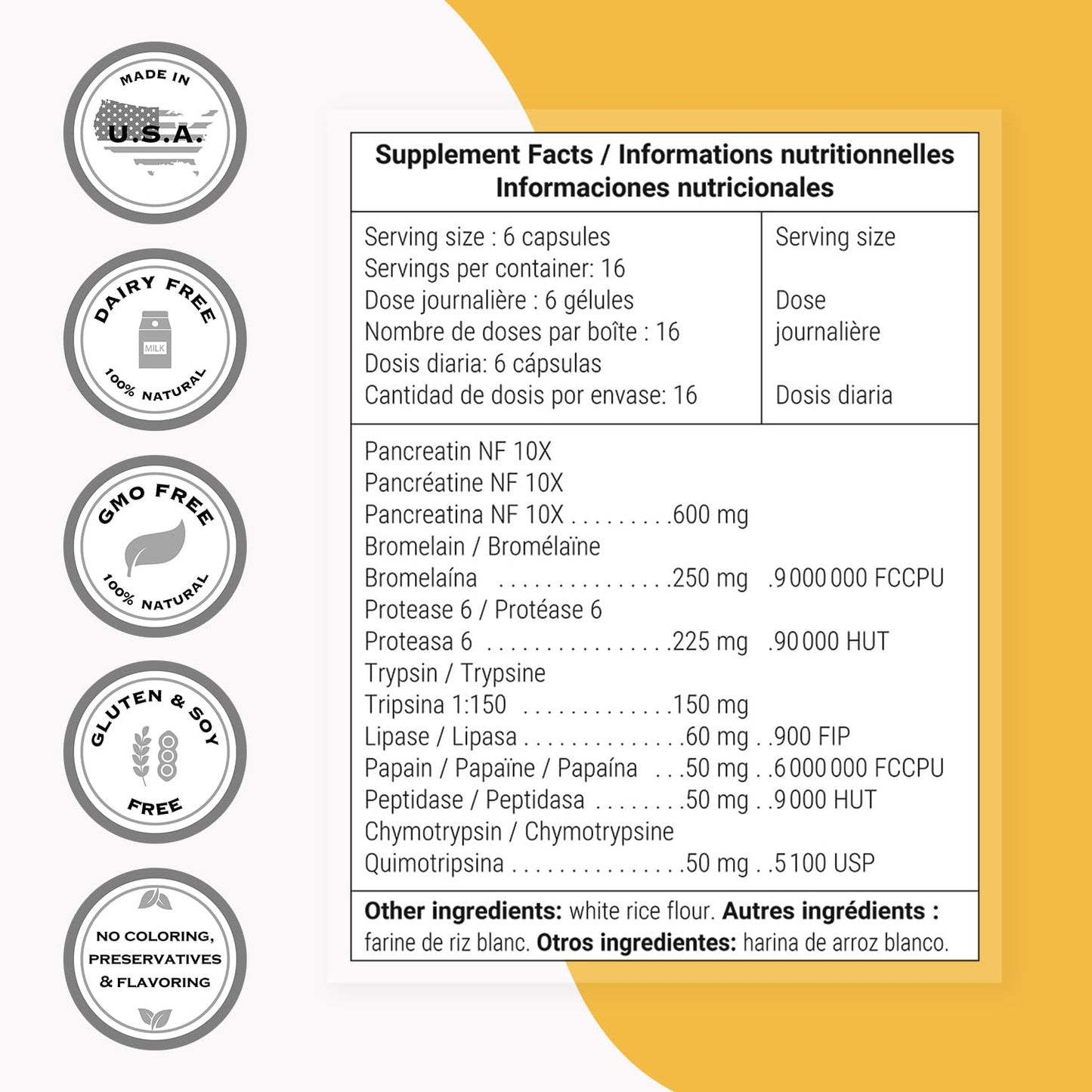 Supersmart Systemic Enzymes (High Potency) - with Bromelain, Protease, Lipase, Trypsin, Chymotrypsin, Peptidase, Pancreatin - Proteolytic Enzymes Complex 100 Capsules