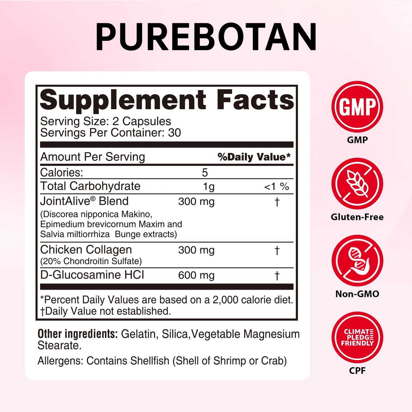 PureBotan Glucosamine Chondroitin Capsules, 60 Count