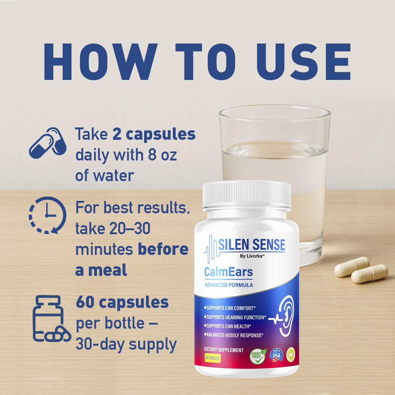 LIVORKA Silen Sense CalmEars 60 Capsules