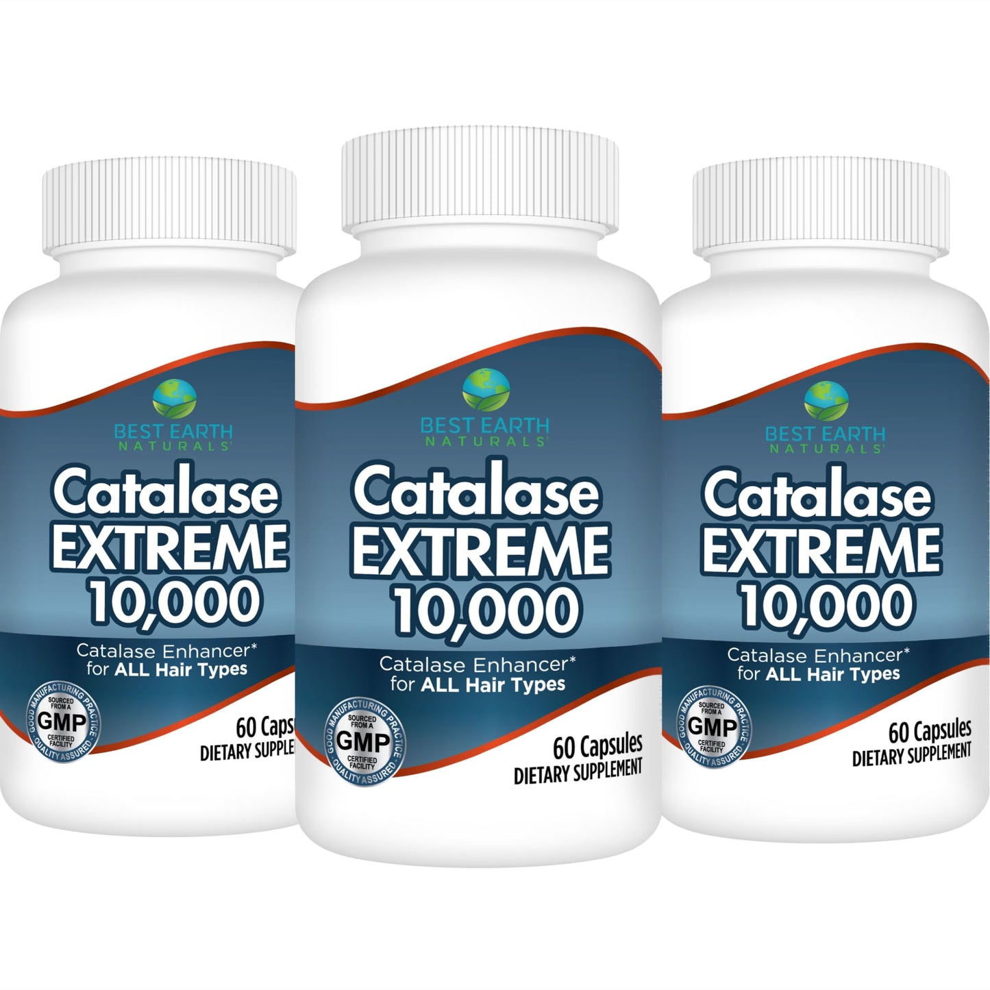 Best Earth Naturals Catalase Extreme Supplement 10,000 with Saw Palmetto, Biotin, Fo-Ti, PABA - Hair Supplements for Strong Hair Capsules 180