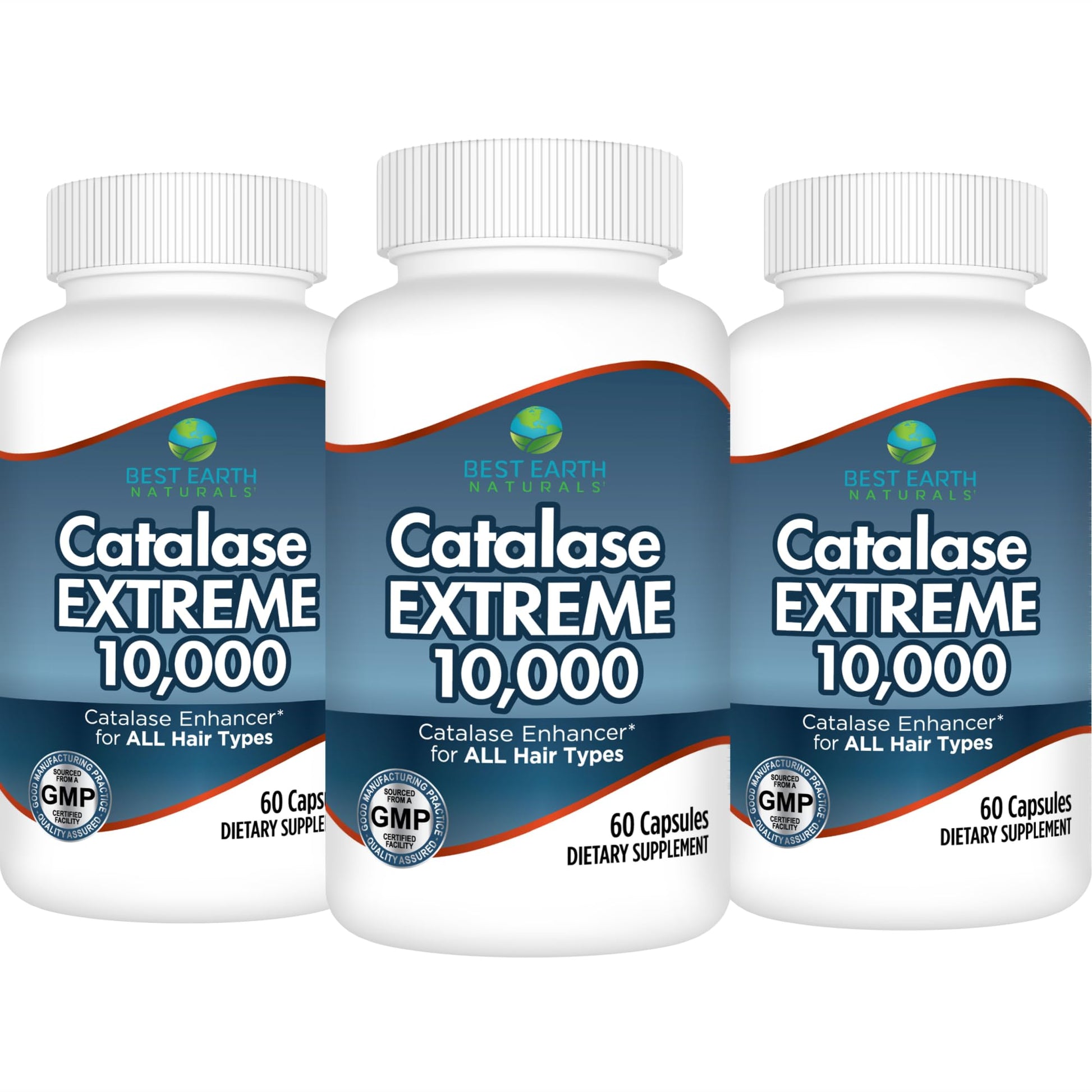 Best Earth Naturals Catalase Extreme Supplement 10,000 with Saw Palmetto, Biotin, Fo-Ti, PABA - Hair Supplements for Strong Hair Capsules 180