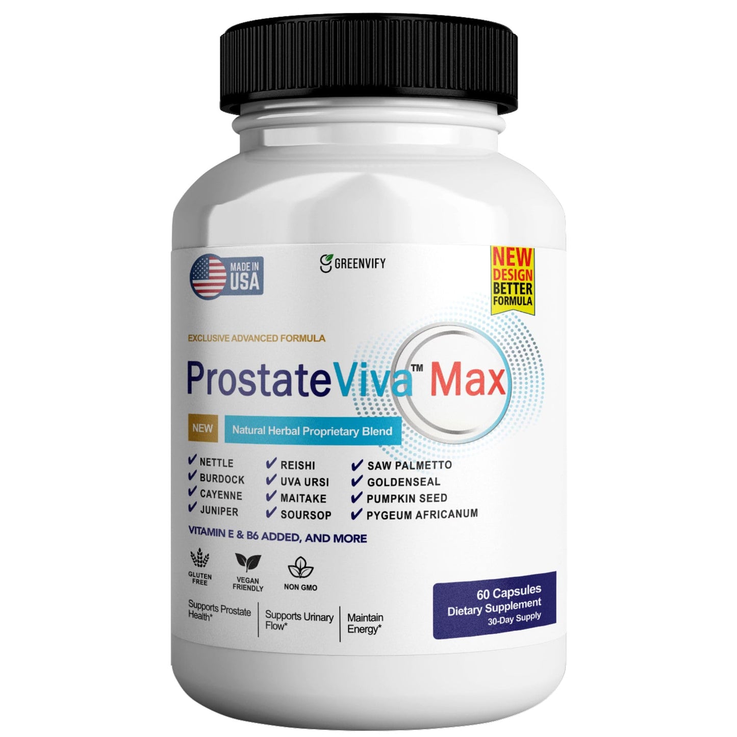 Prostate Viva ProstateViva Max Prostate Supplements for Men Capsules, Health Supplements - Maximum Strength, All Natural to Support Normal & Healthy Function, 60 Capsules