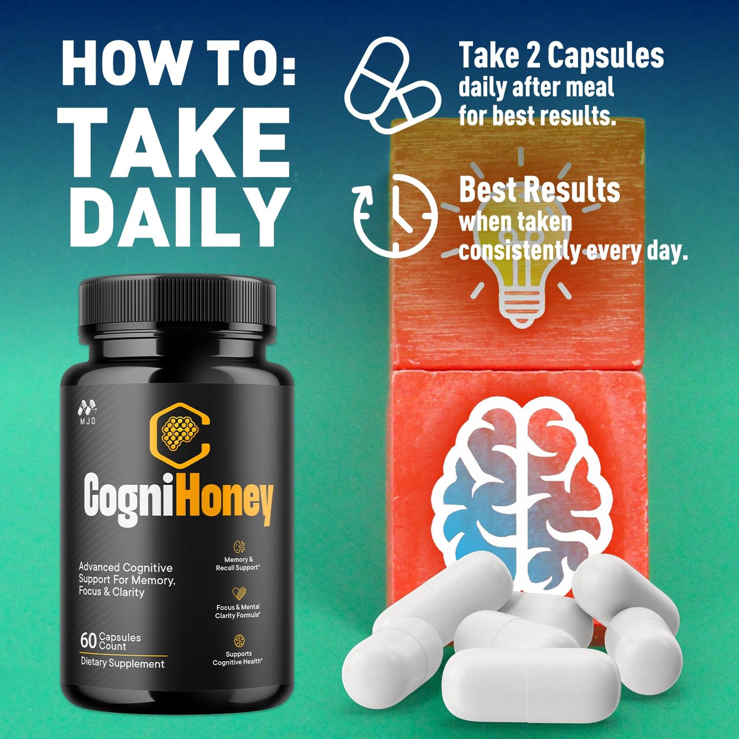 MJO CogniHoney Capsules 180 Capsules