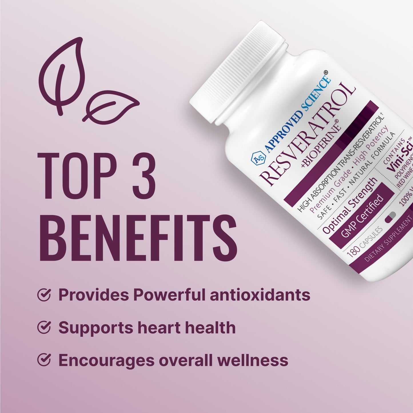 Approved Science Resveratrol Capsule, 360 Capsules