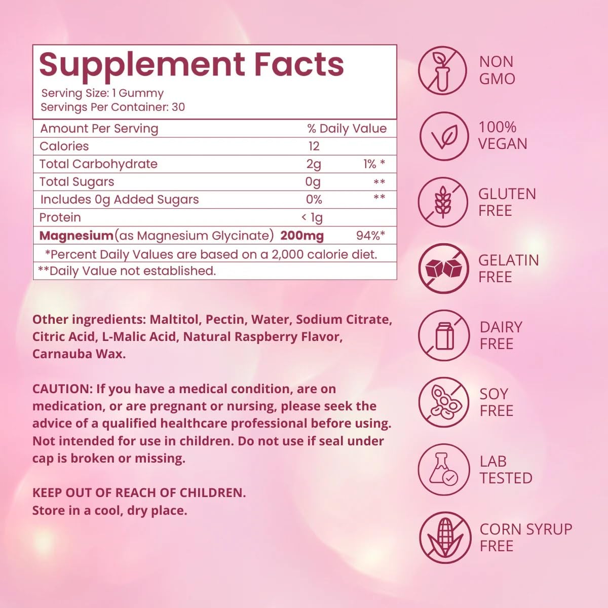 Riev Magnesium Glycinate Gummies 200mg, 30 Count