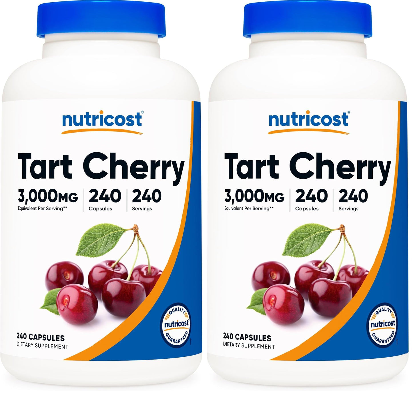 Nutricost Tart Cherry Extract 3000mg Equivalent (from 300mg of 10:1 Extract), 240 Vegetarian Capsules - Gluten Free, Non-GMO (Pack of 2)