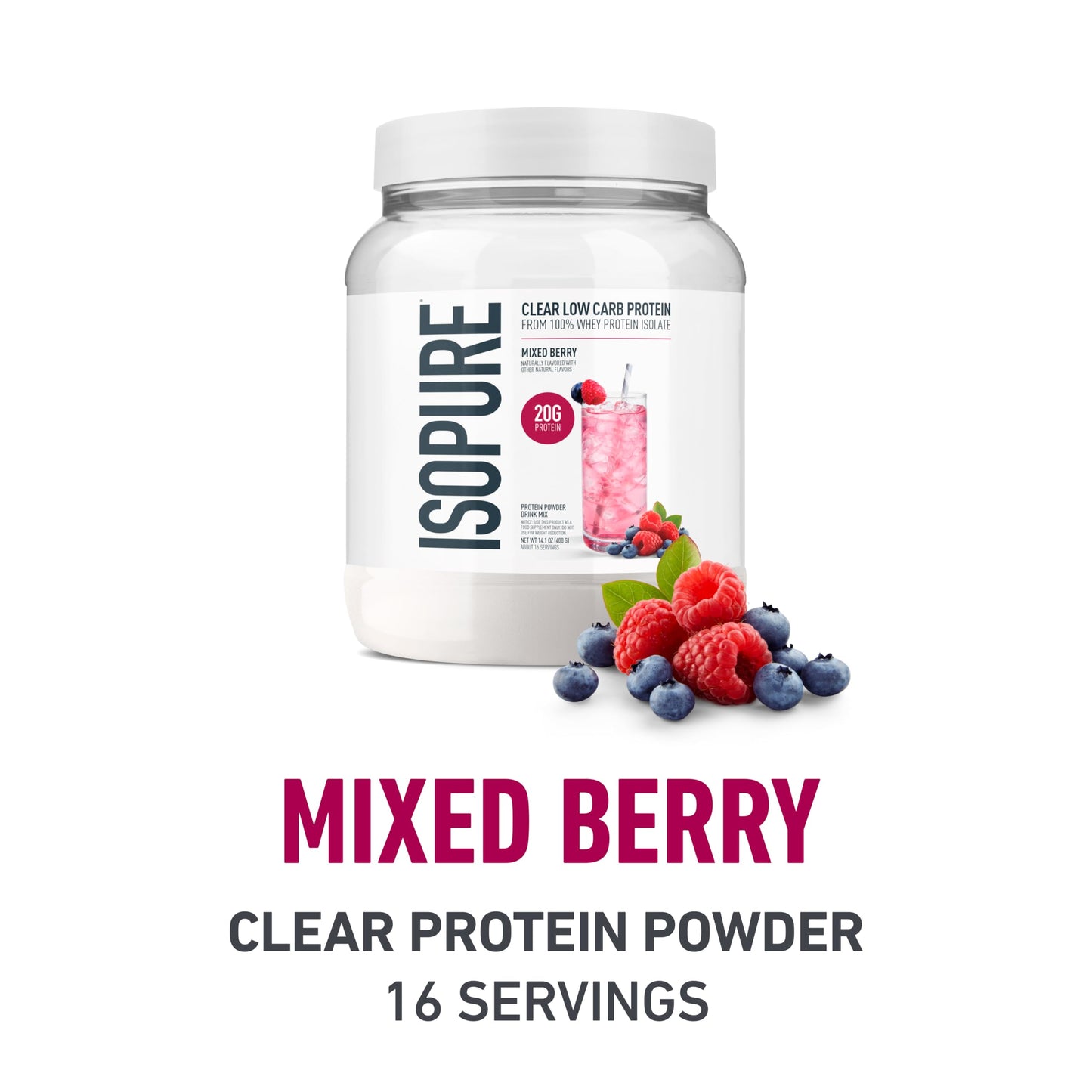 Isopure Clear Whey Isolate Protein Powder, Mixed Berry, 16 Servings; 100% Pure Creatine Monohydrate Powder, Unflavored, 100 Servings