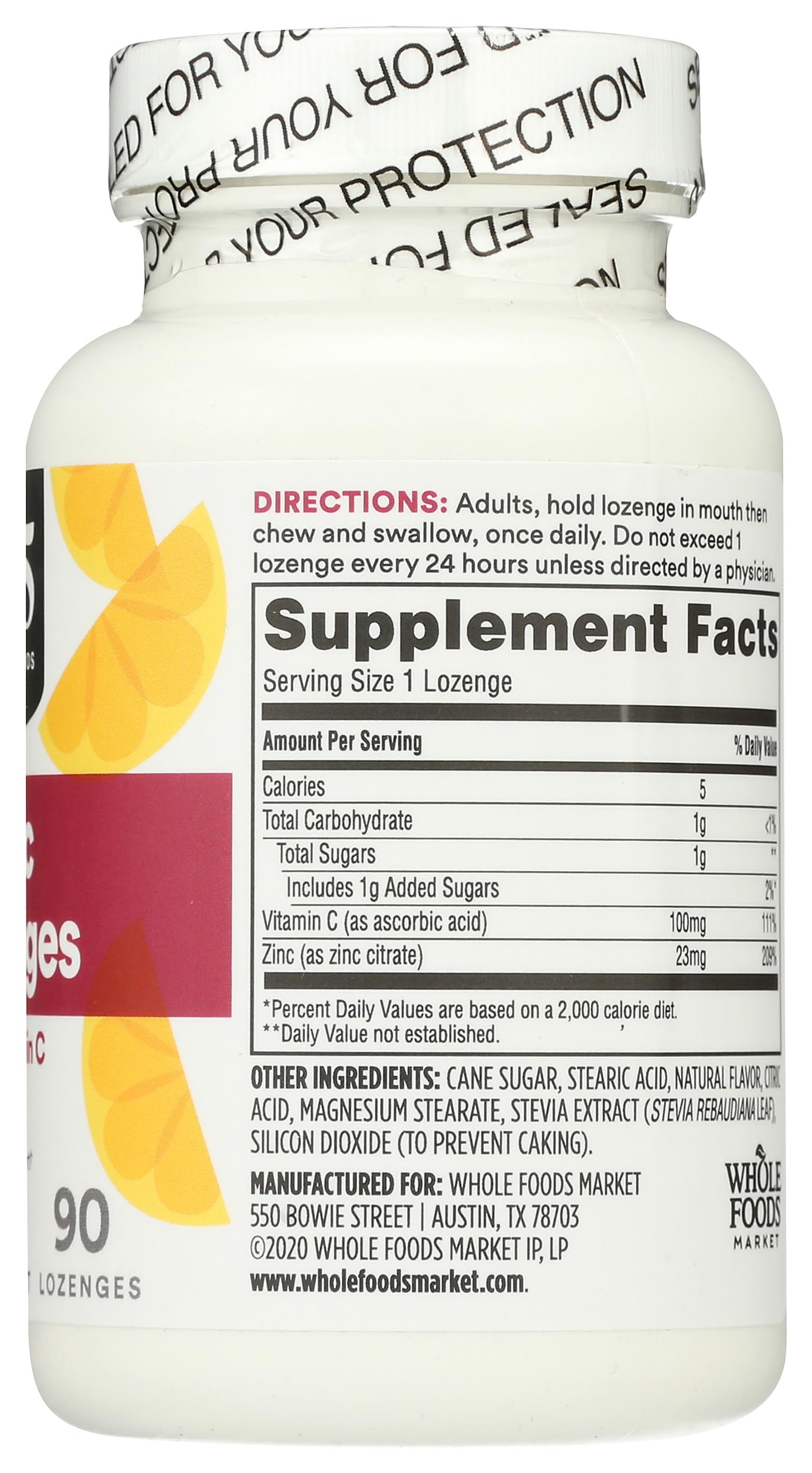 365 by Whole Foods Market Zinc Vitamin C Tablet, 90 Count
