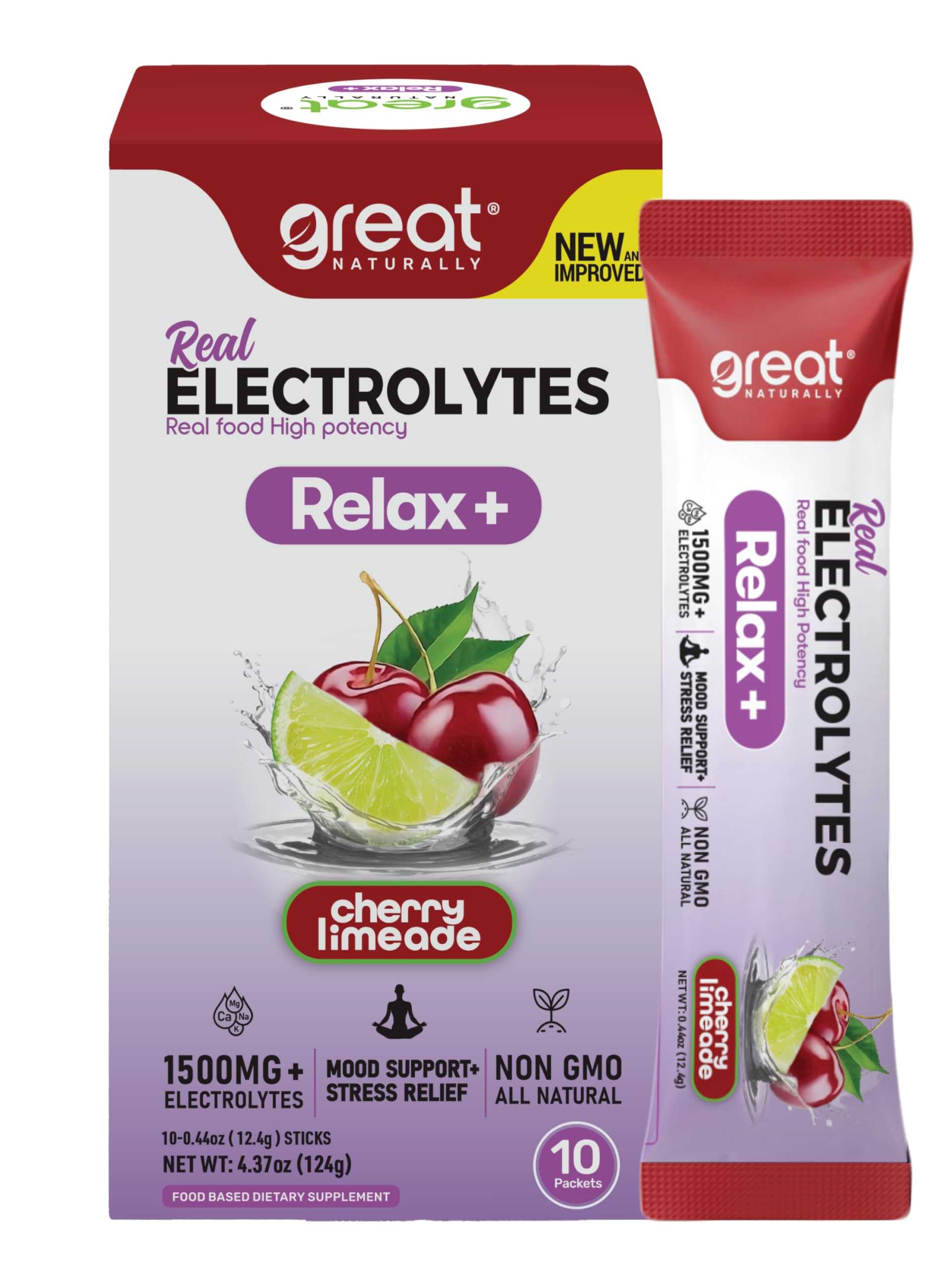 Great Naturally Relax+ Magnesium Glycinate Electrolyte Powder 4.37 Ounce