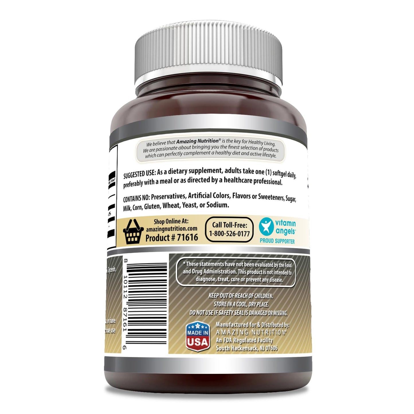 Amazing Nutrition Lecithin 1200 mg Softgels, 1 Count