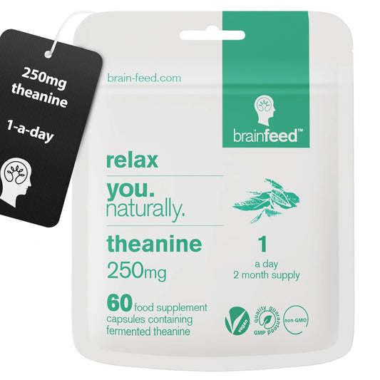 brain feed Pure L-Theanine Supplement Capsule 60 Count
