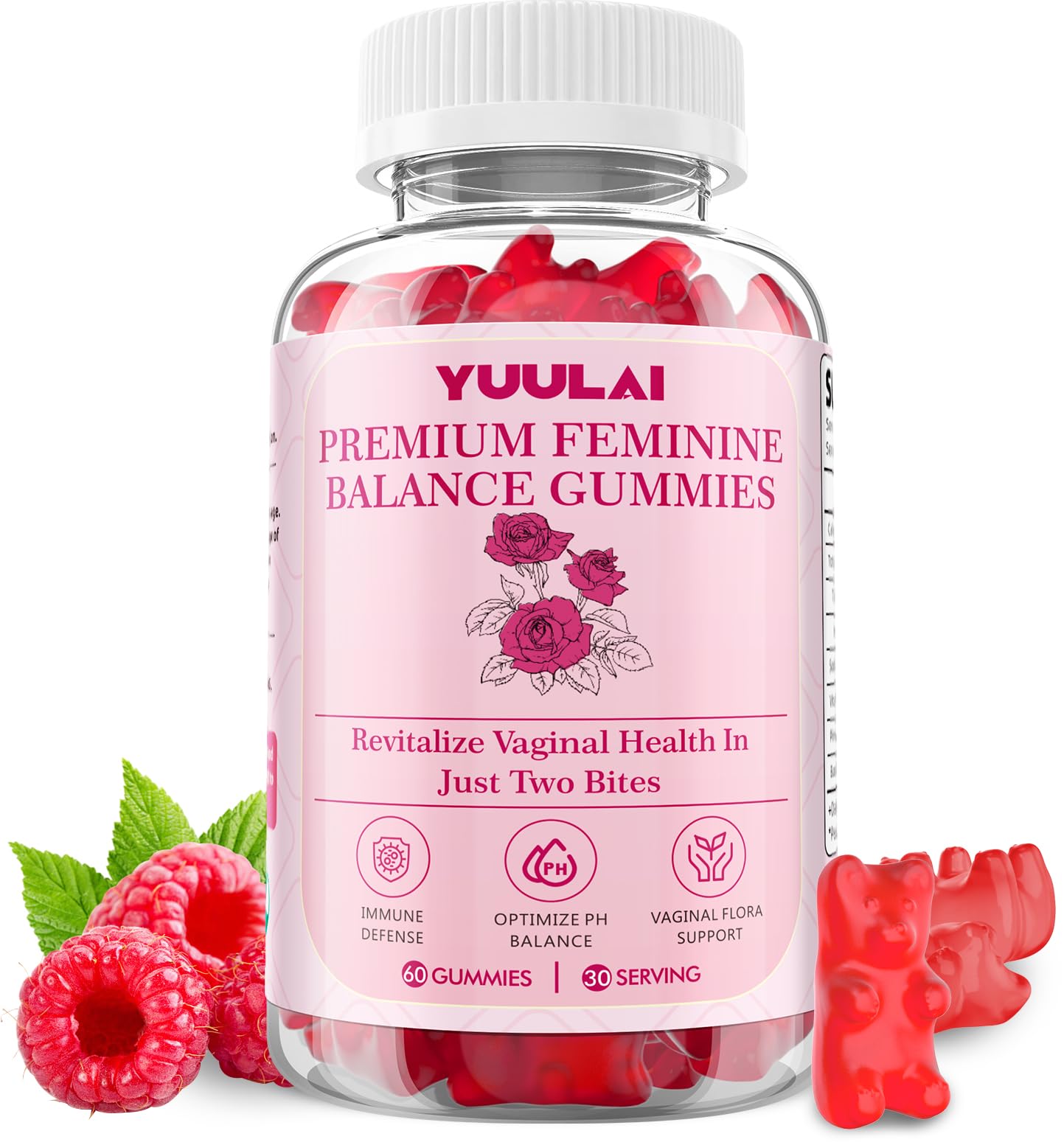 YUULAI Feminine Balance Gummies, 60 Gummies