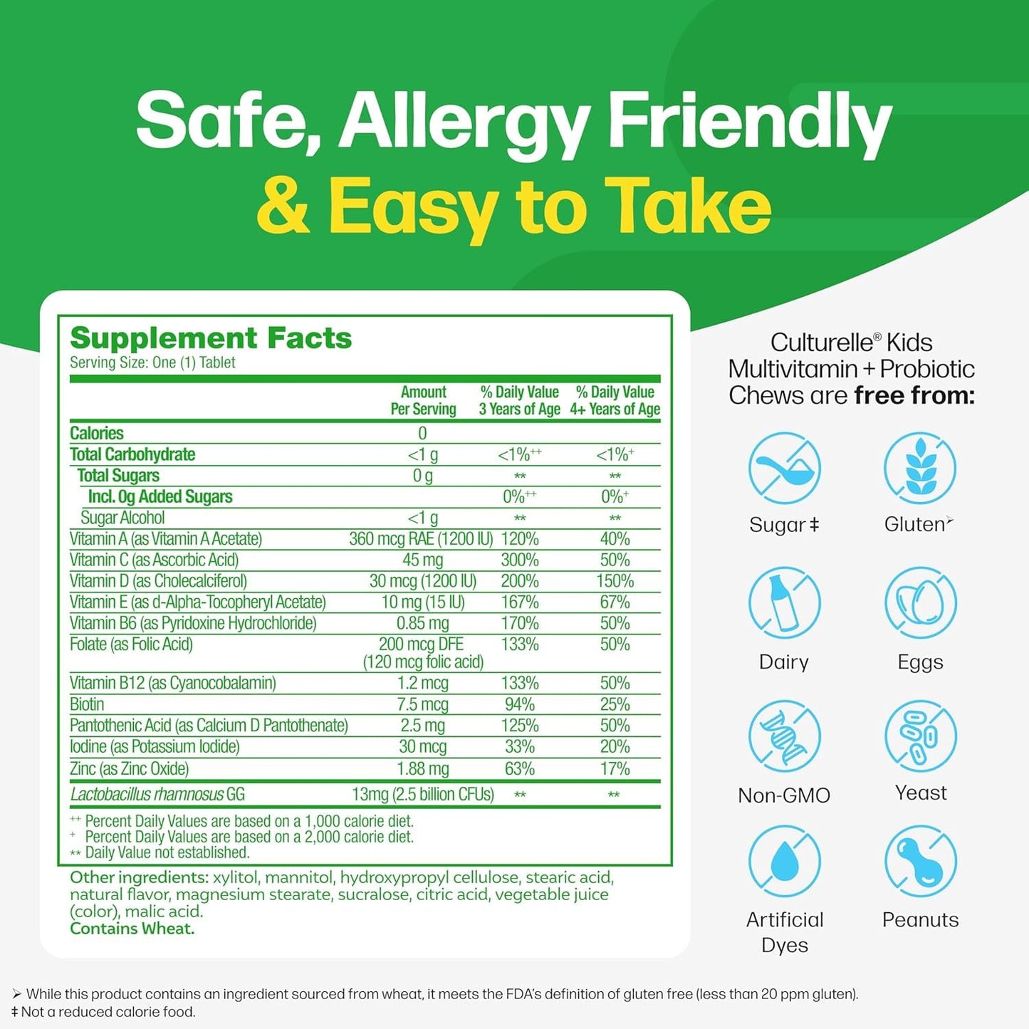 Culturelle Kids Multivitamin + Probiotic Chewable Ages 3+ 50 Count