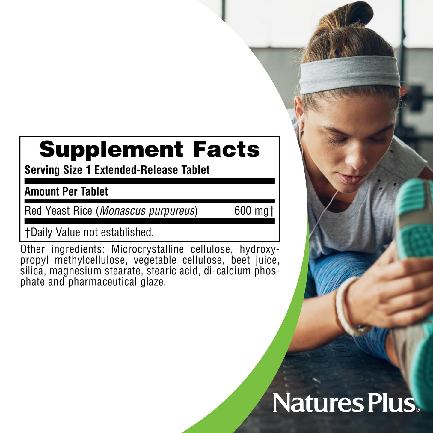 NaturesPlus Herbal Actives Red Yeast Rice Extended Release, 30 Tablets
