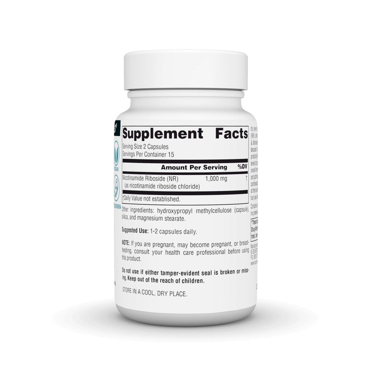 Source Naturals Nicotinamide Riboside 500 mg Capsule, 30 Vegan Capsules