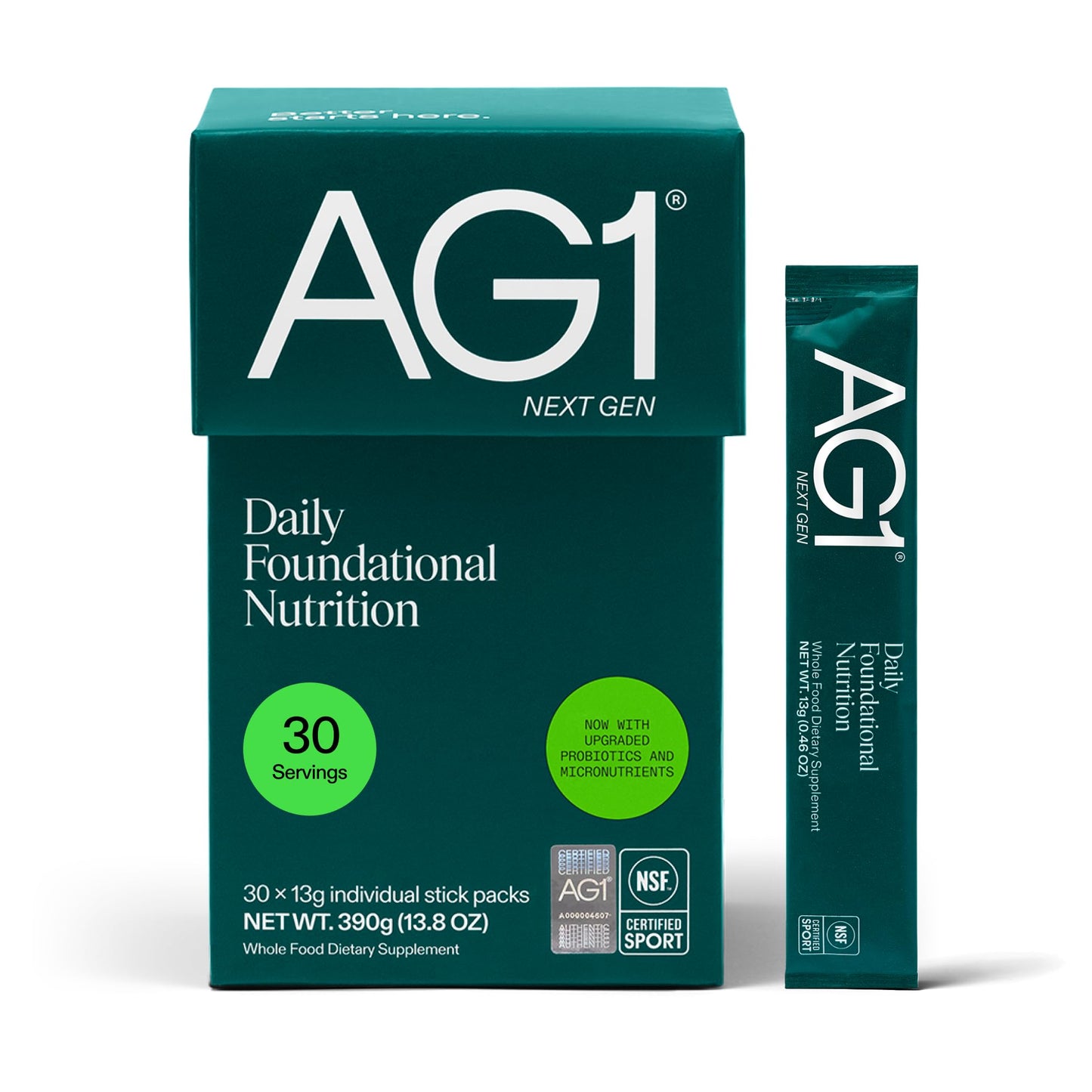 AG1 Next Gen Greens Powder Superfood and Multivitamin, Powder, 13.8 Ounce
