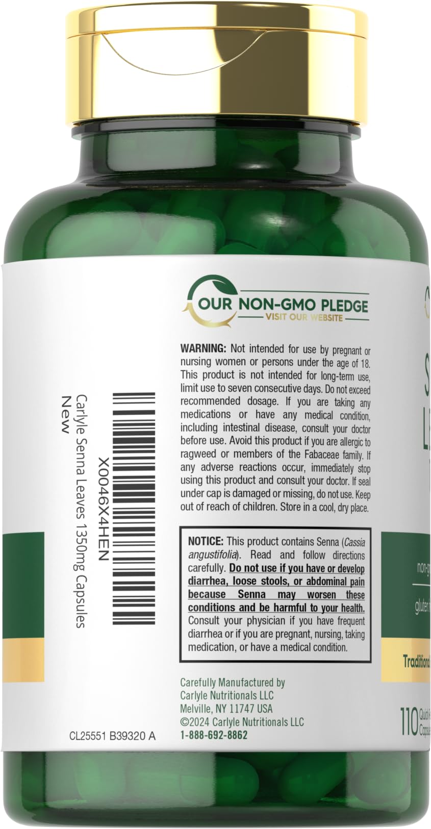 Carlyle Senna Leaves Supplement Capsule 110 Capsules