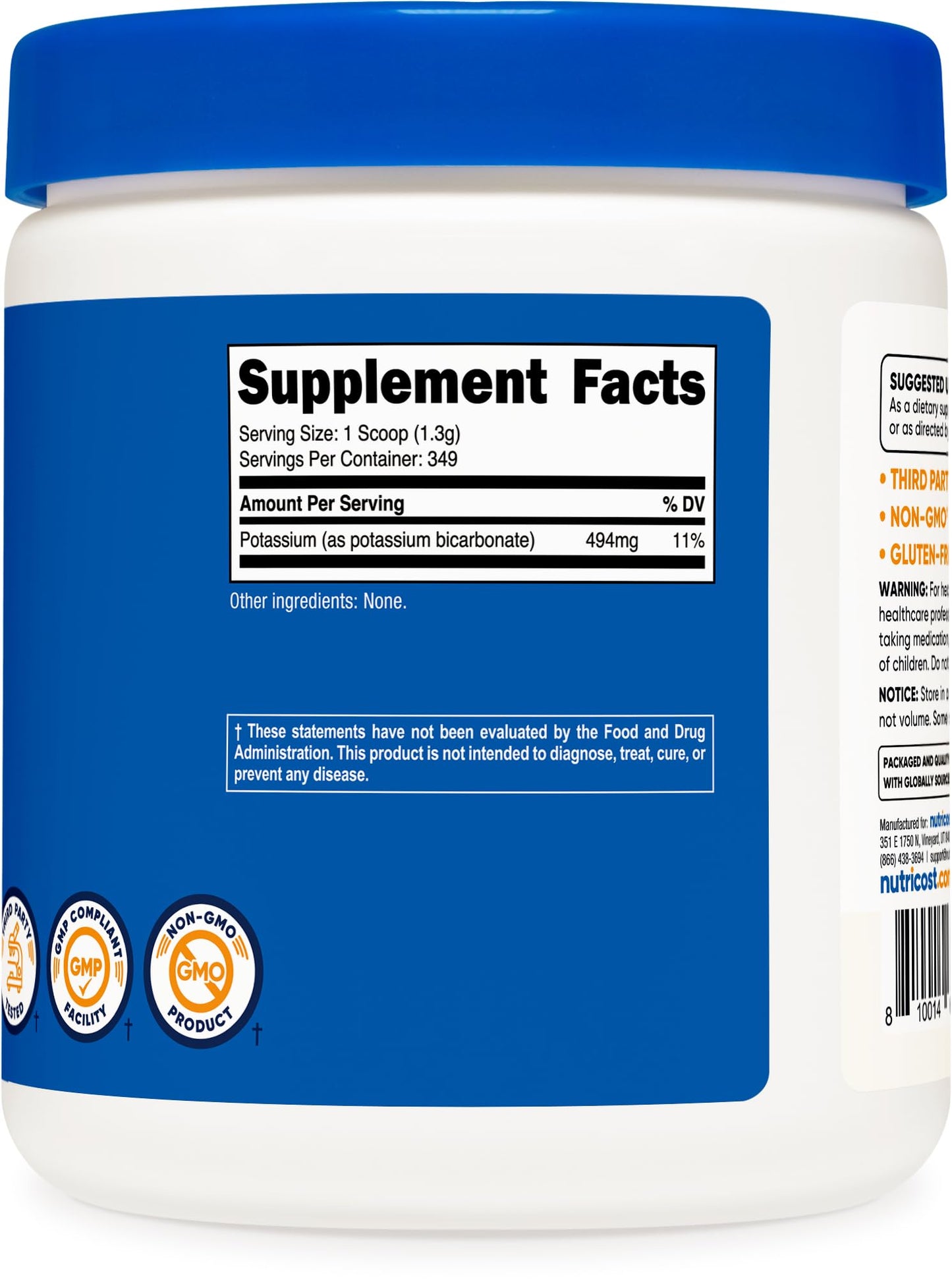 Nutricost Potassium Bicarbonate Powder 16.01 Ounce