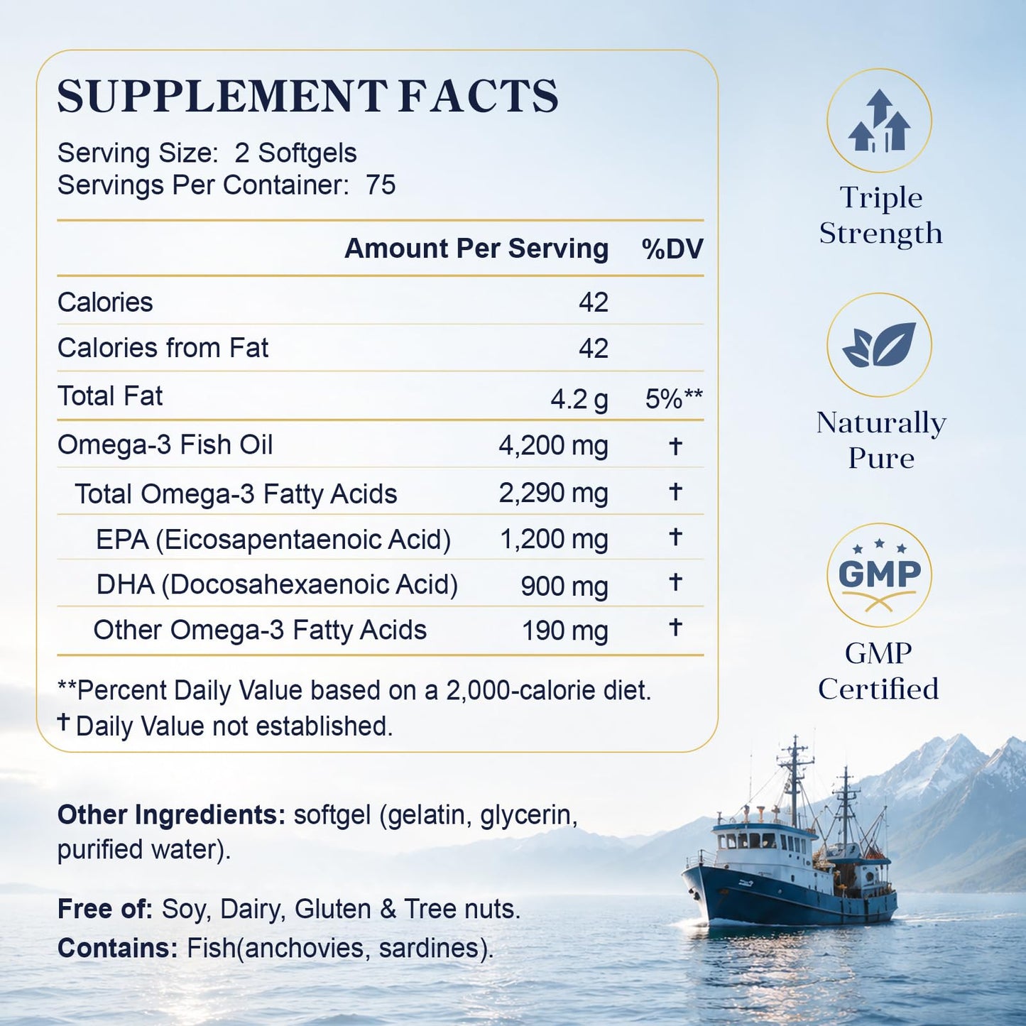 ZIPINKJ Omega-3 Fish Oil Supplements Softgels 150 Count