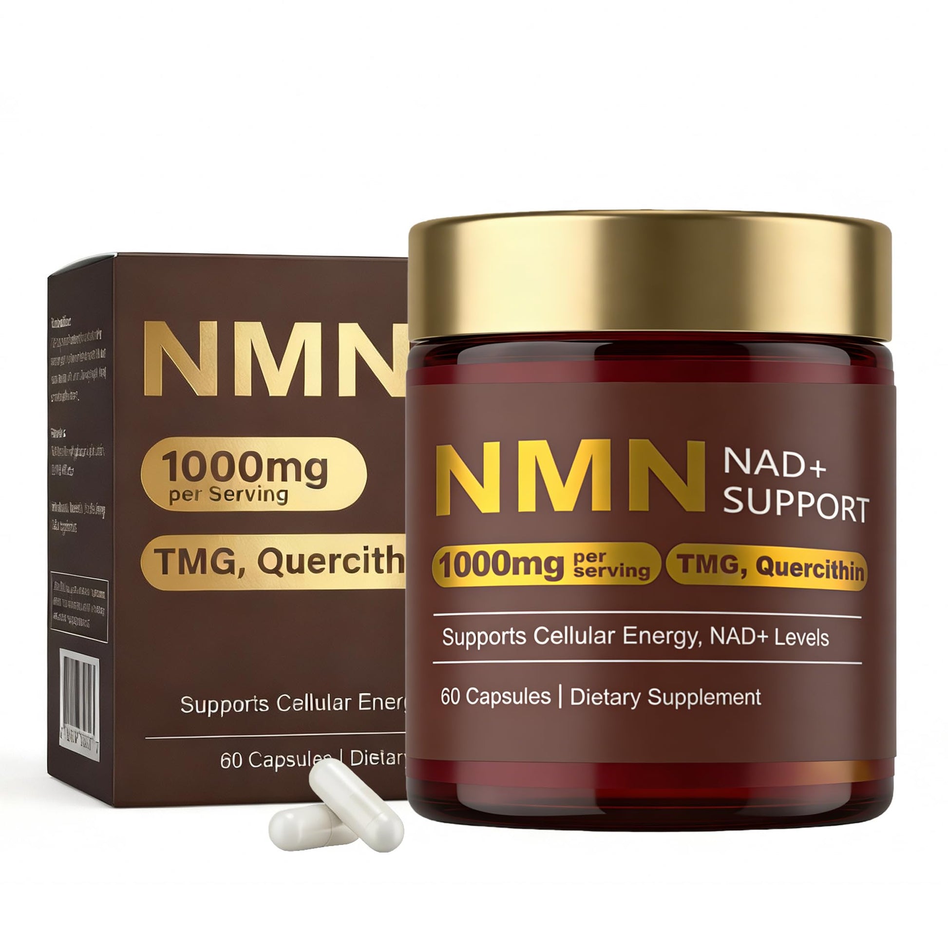 LUCKDATE NMN Liposomal 1000mg 4-in-1 with Quercetin, TMG, NMNH Capsule, 60 Capsules