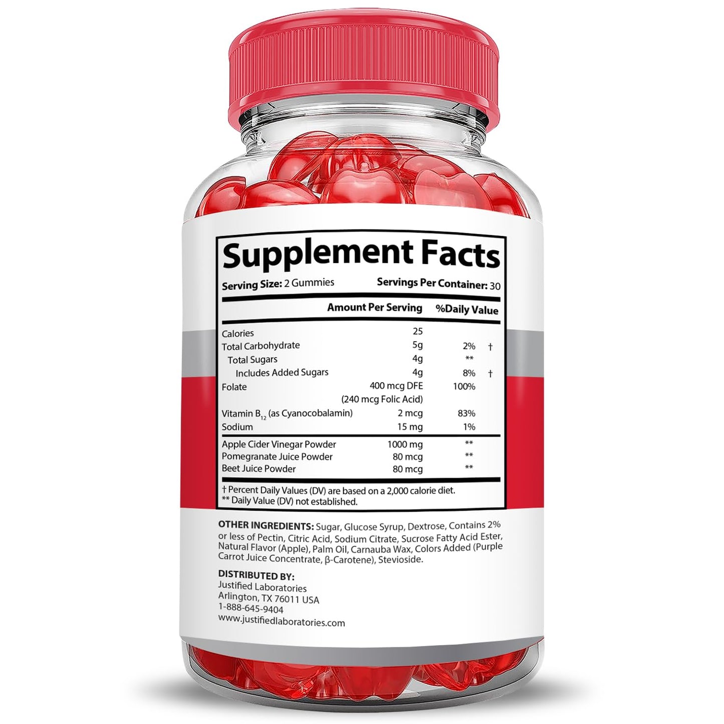 Justified Laboratories Keto Rush Keto ACV Gummies 300 Count