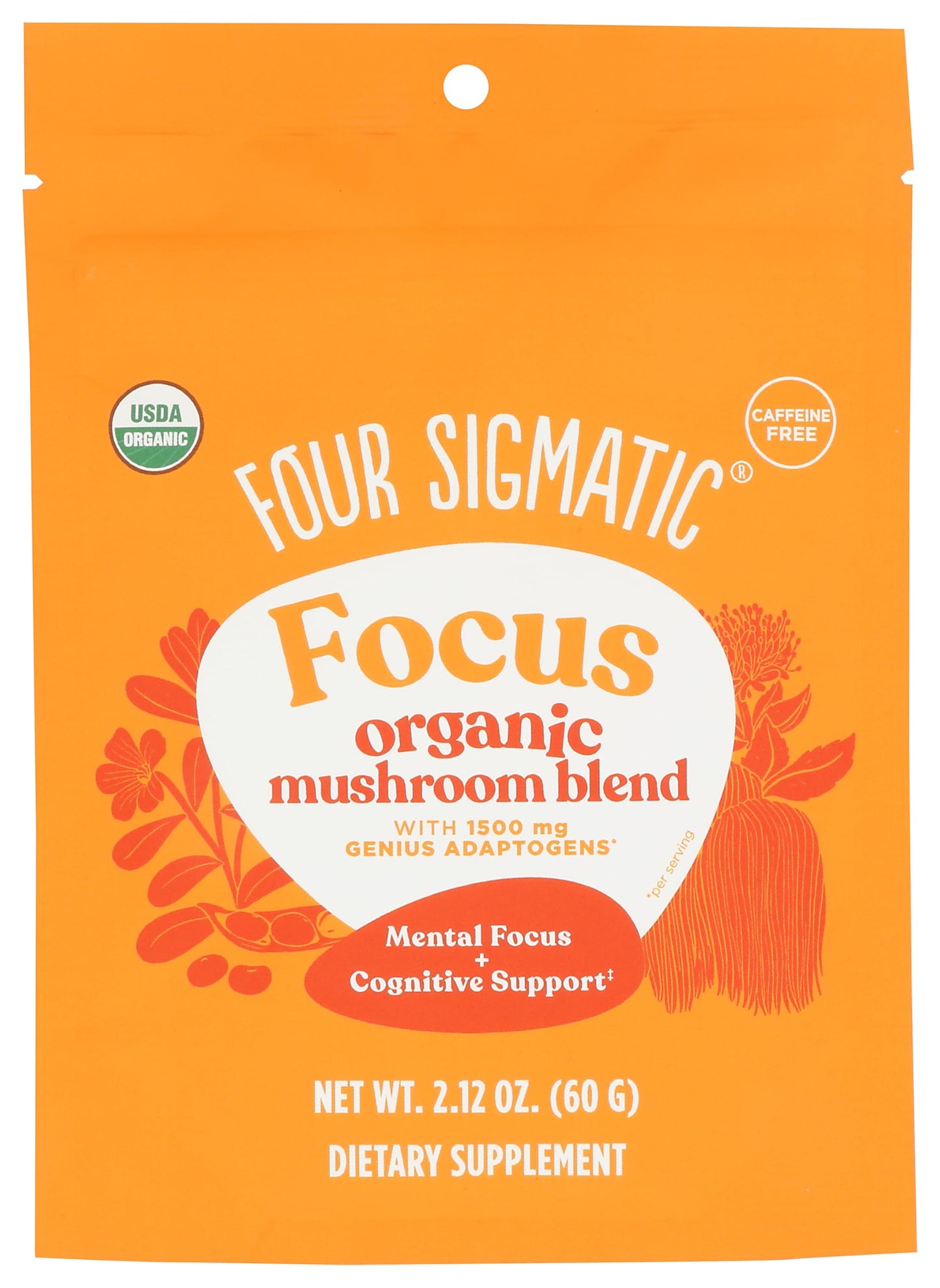 Four Sigmatic Focus Blend 7 Superfoods Adaptogen Blend with Lion's Mane, Cordyceps, Rhodiola, Bacopa & Mucuna Powder 2.12 Ounce