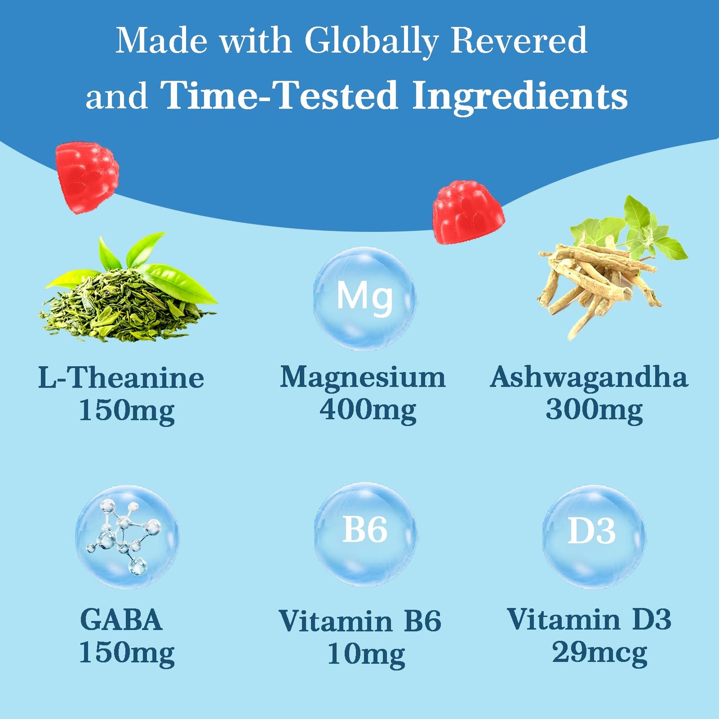 Itiban Cortisol Supplements for Women Calm Magnesium Glycinate Gummies, 90 Gummies
