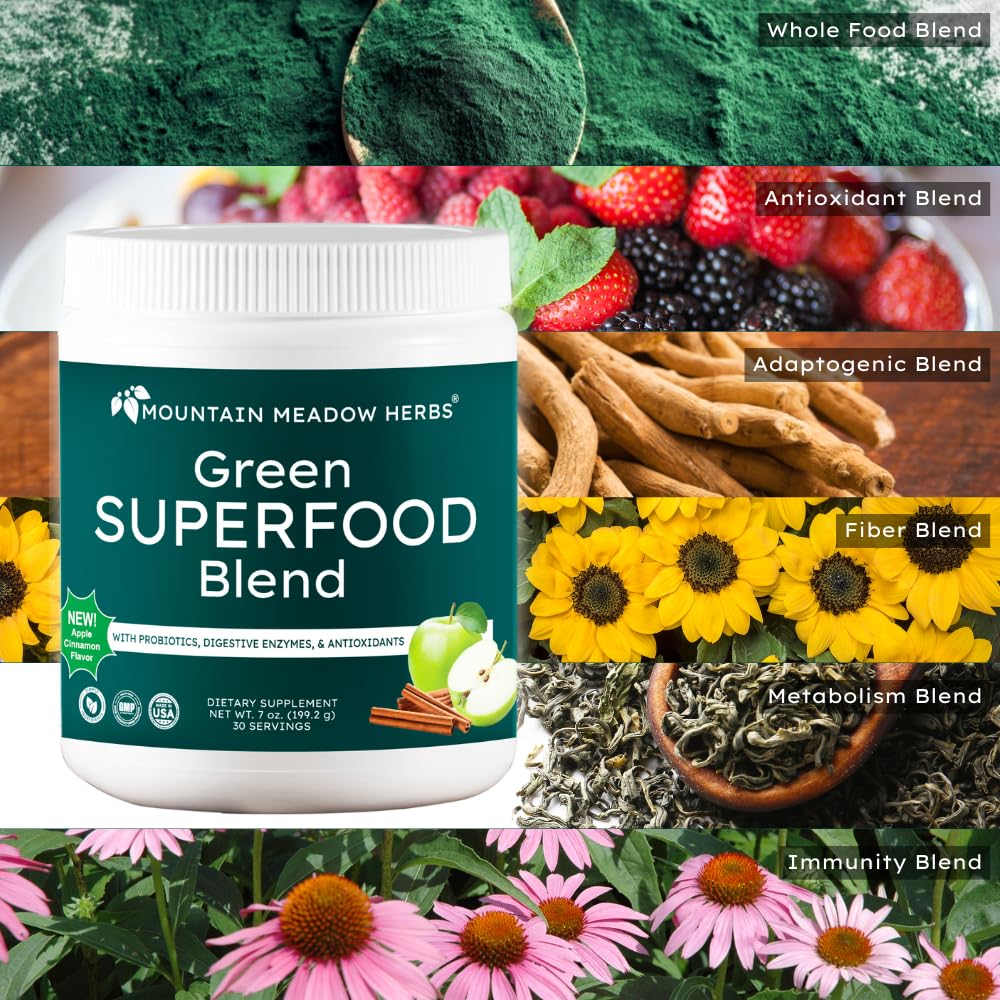 Mountain Meadow Herbs Green Superfood Blend Capsules 120 Count