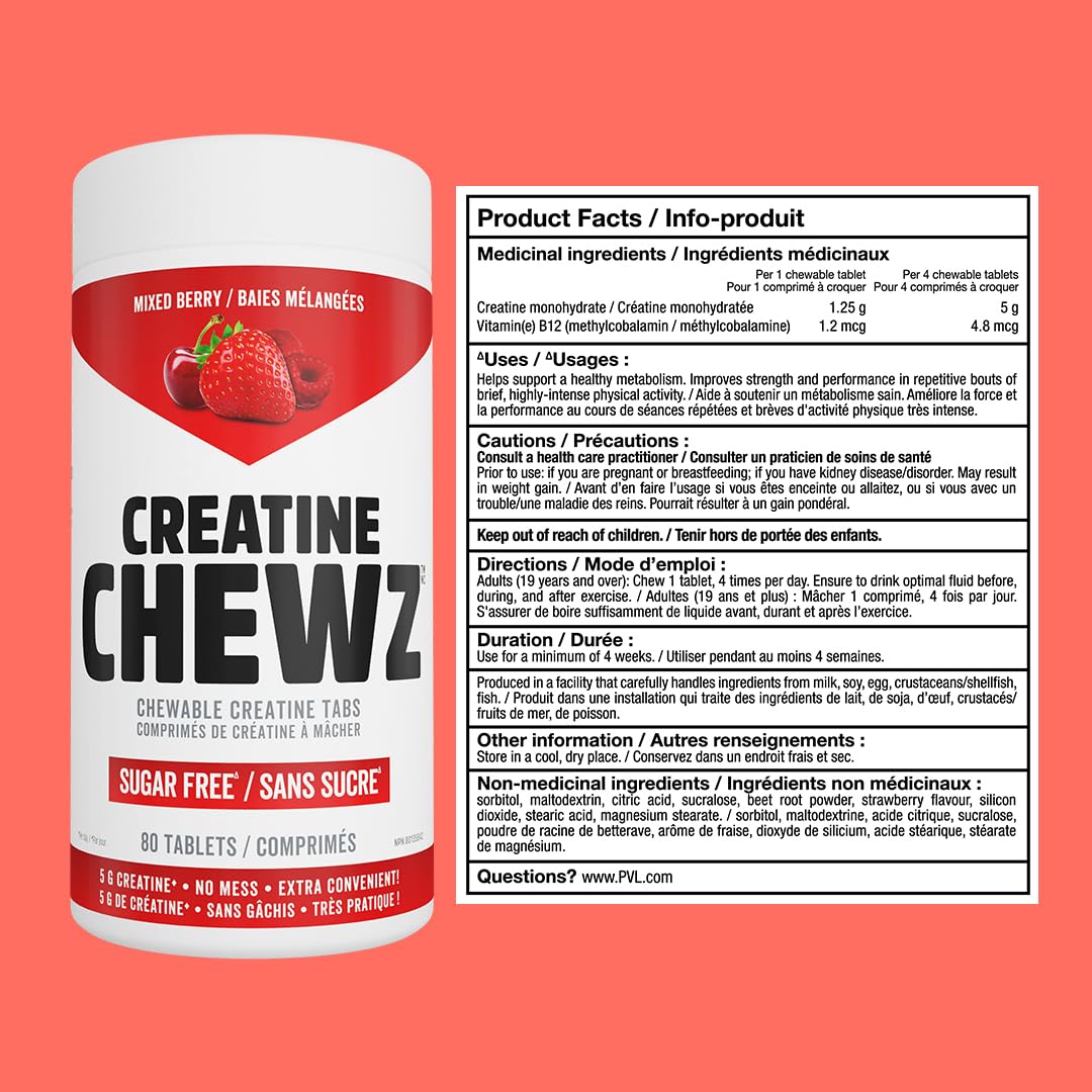 PVL Creatine Chewz Chewable 80 Tablets