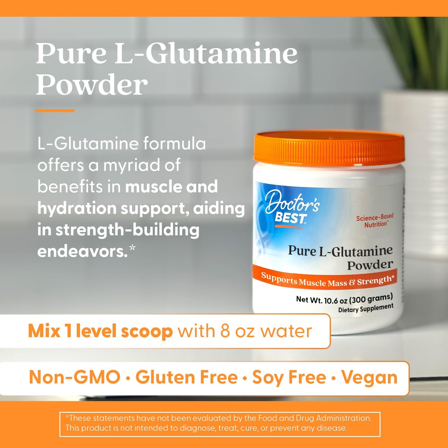 Doctor's Best L-Glutamine Powder 10.6 oz