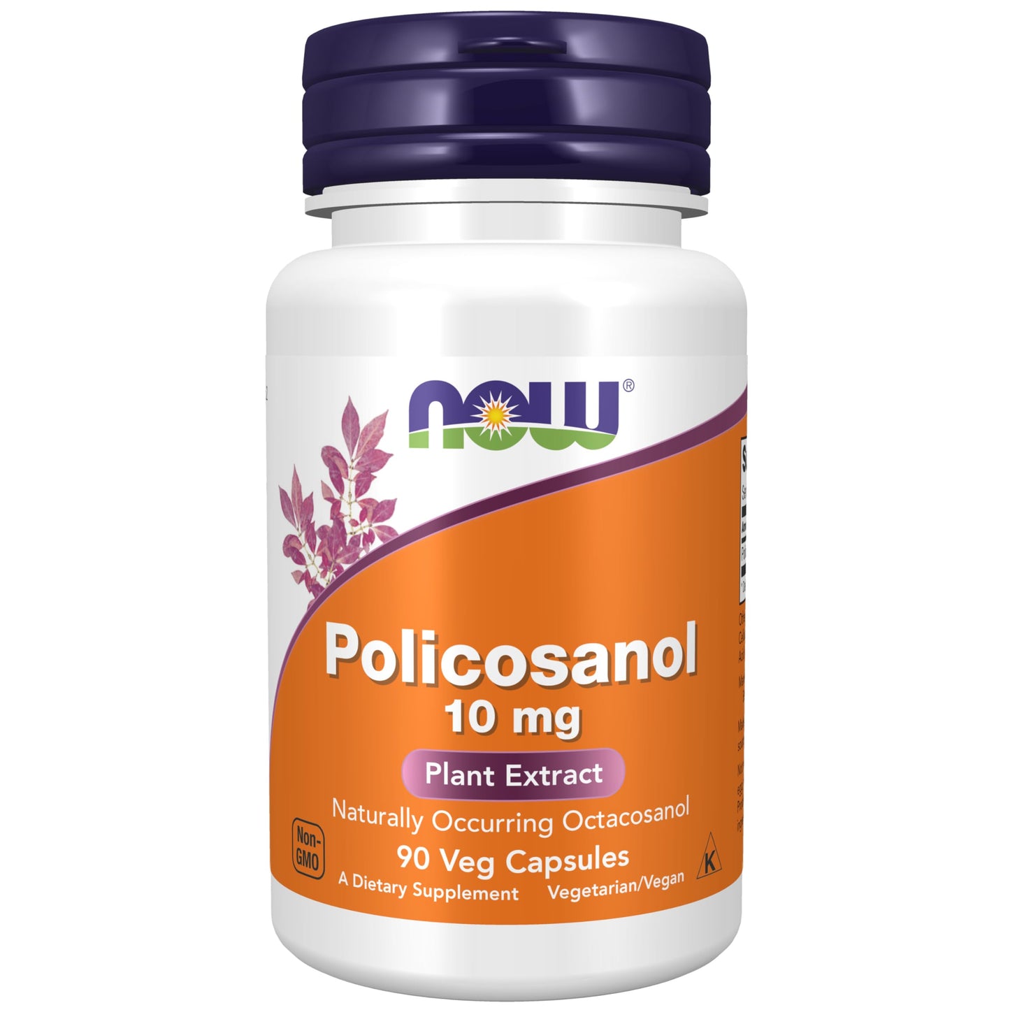 NOW Foods Policosanol 10 mg, Blend of Long-Chain Fatty Alcohols (LCFAs) Derived from Sugar Cane, 90 Capsules