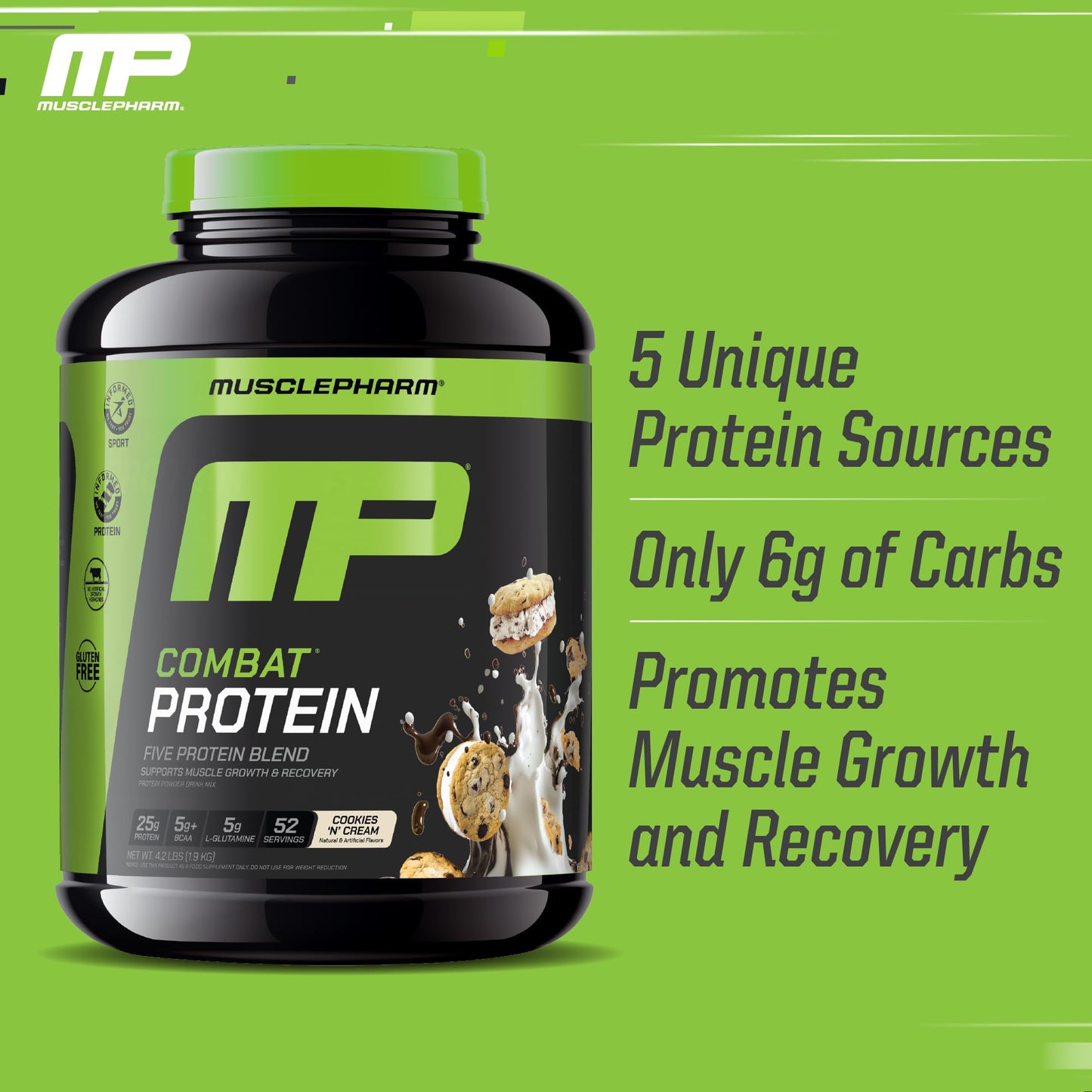 Muscle Pharm Combat Protein Powder 4 lb, 52 Servings