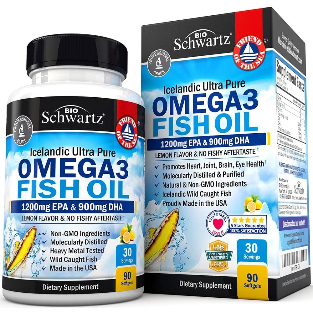 BioSchwartz Magnesium Bisglycinate + Omega 3 Fish Oil Capsule Bundle, 270 Capsules