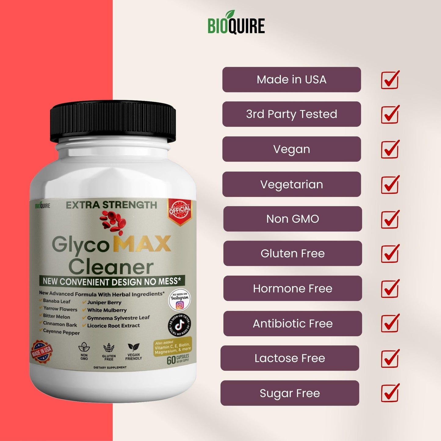 BIOQUIRE GlycoMAX Cleaner Extra Strength Capsule 60 Veggie Capsules
