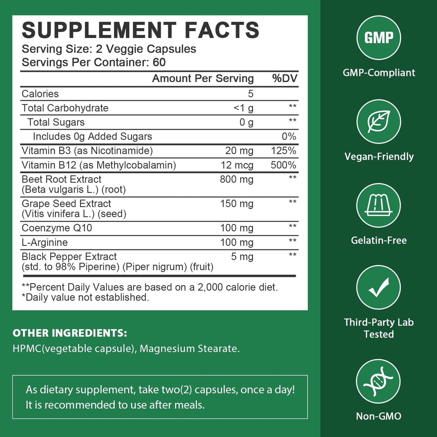 JIANKYTZ Beet Root Capsules, 120 Capsules