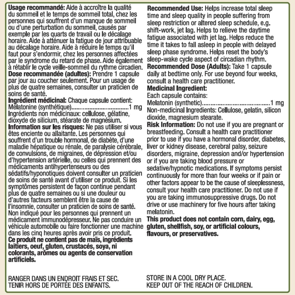 Nature's Harmony Melatonin 1mg Capsules, 90 Count