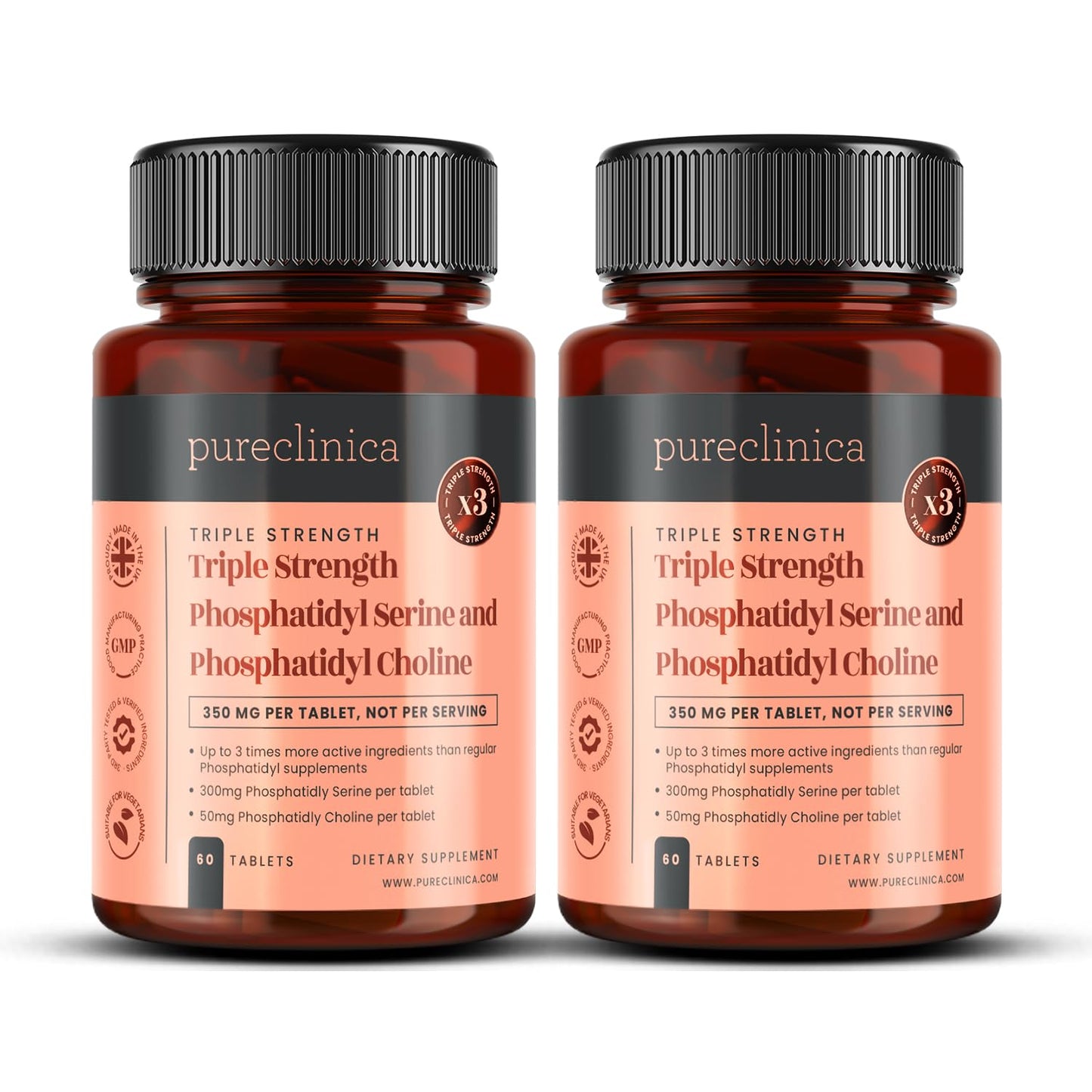 pureclinica Triple Strength Phophatydyl Serine and Phosphatidyl Choline Tablets 120